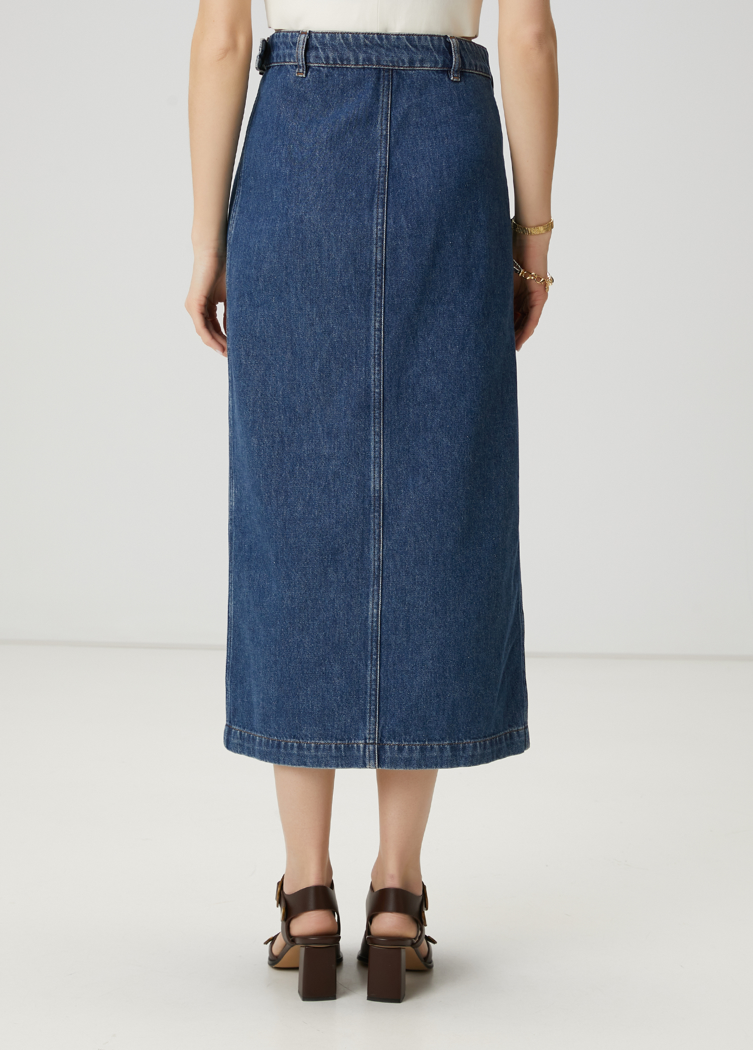 Mavi Midi Anvelop Denim Etek_3