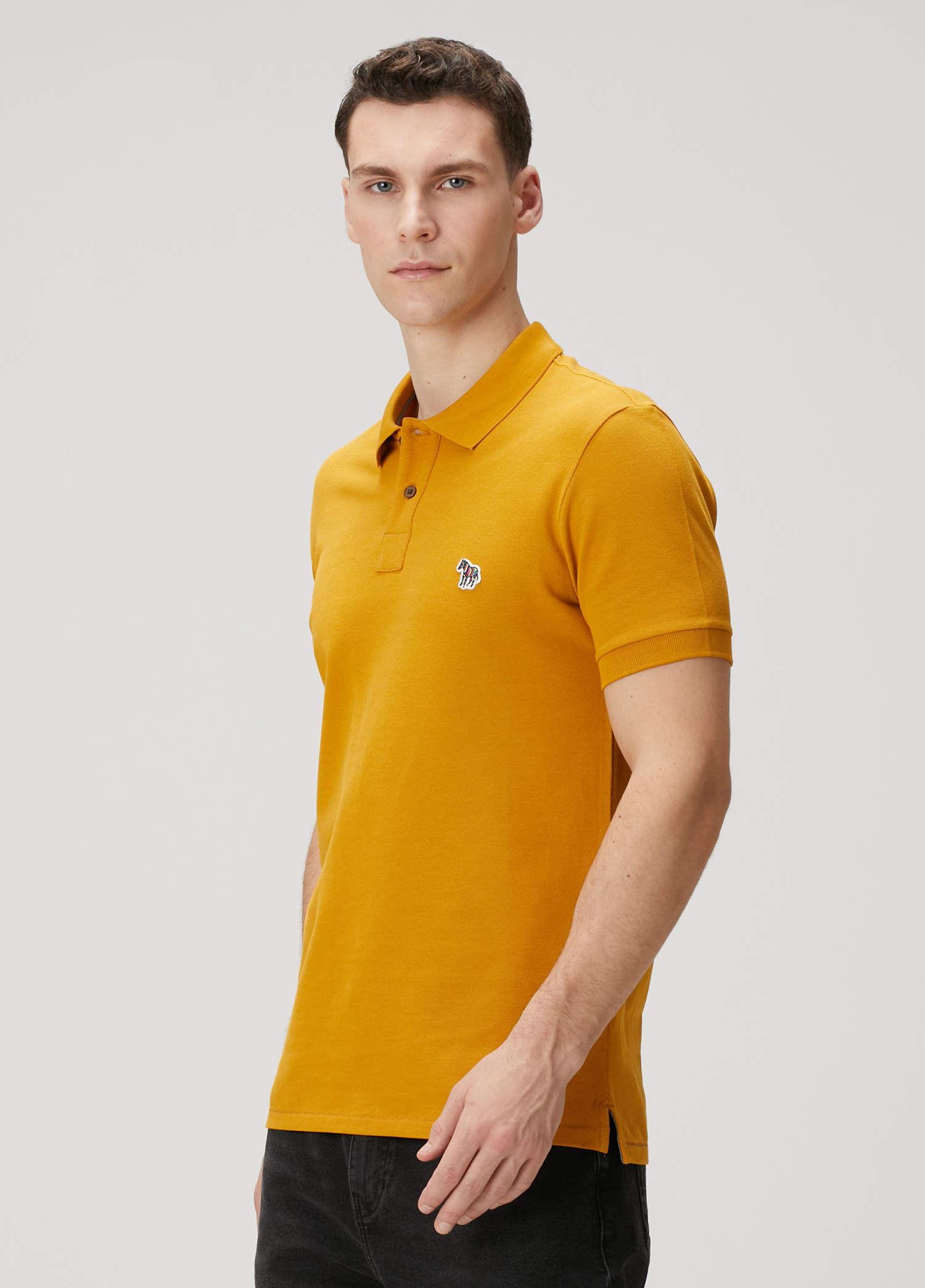 Hardal Polo Yaka Organik Pamuk T-shirt