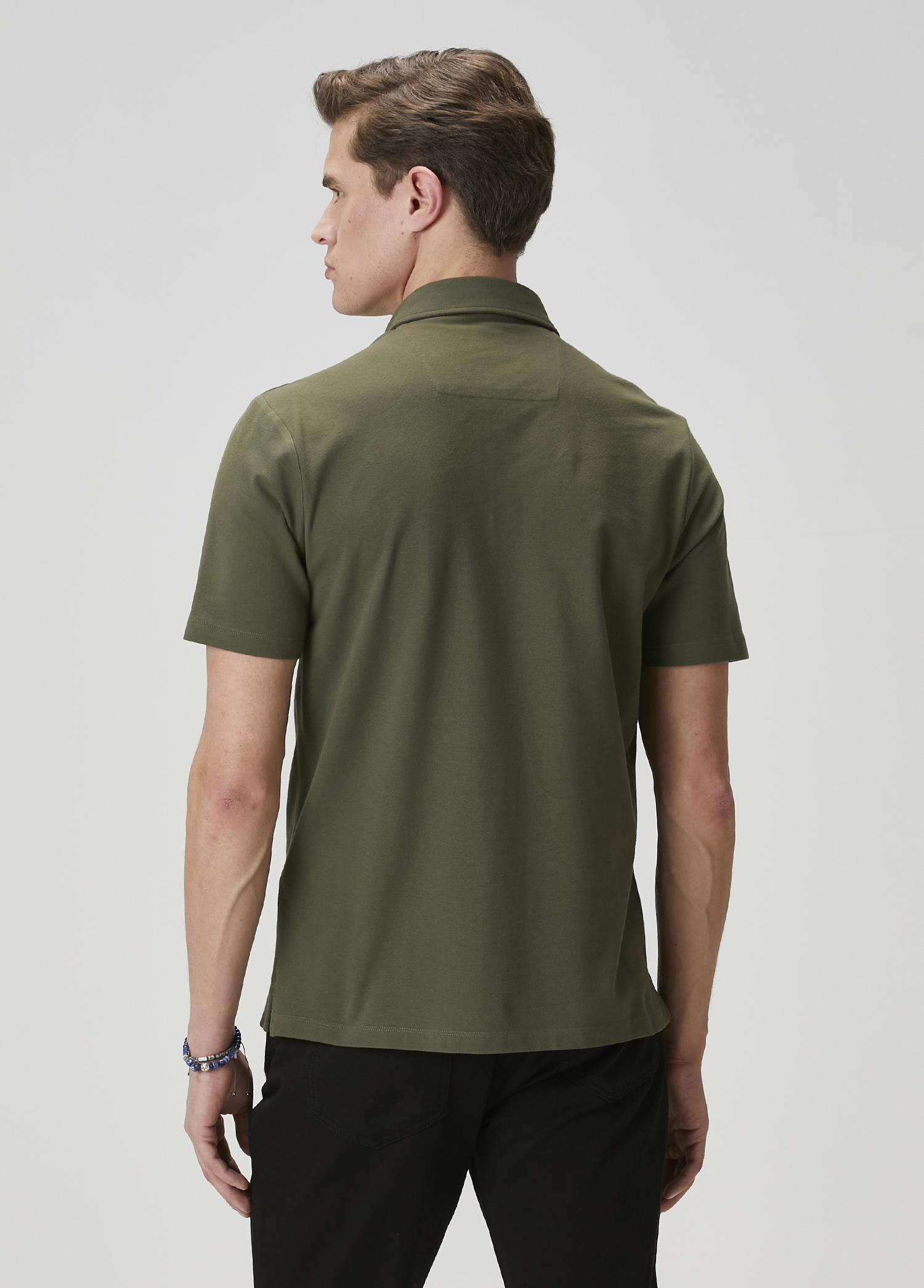 Comfort Fit Haki Polo Yaka T-shirt_5
