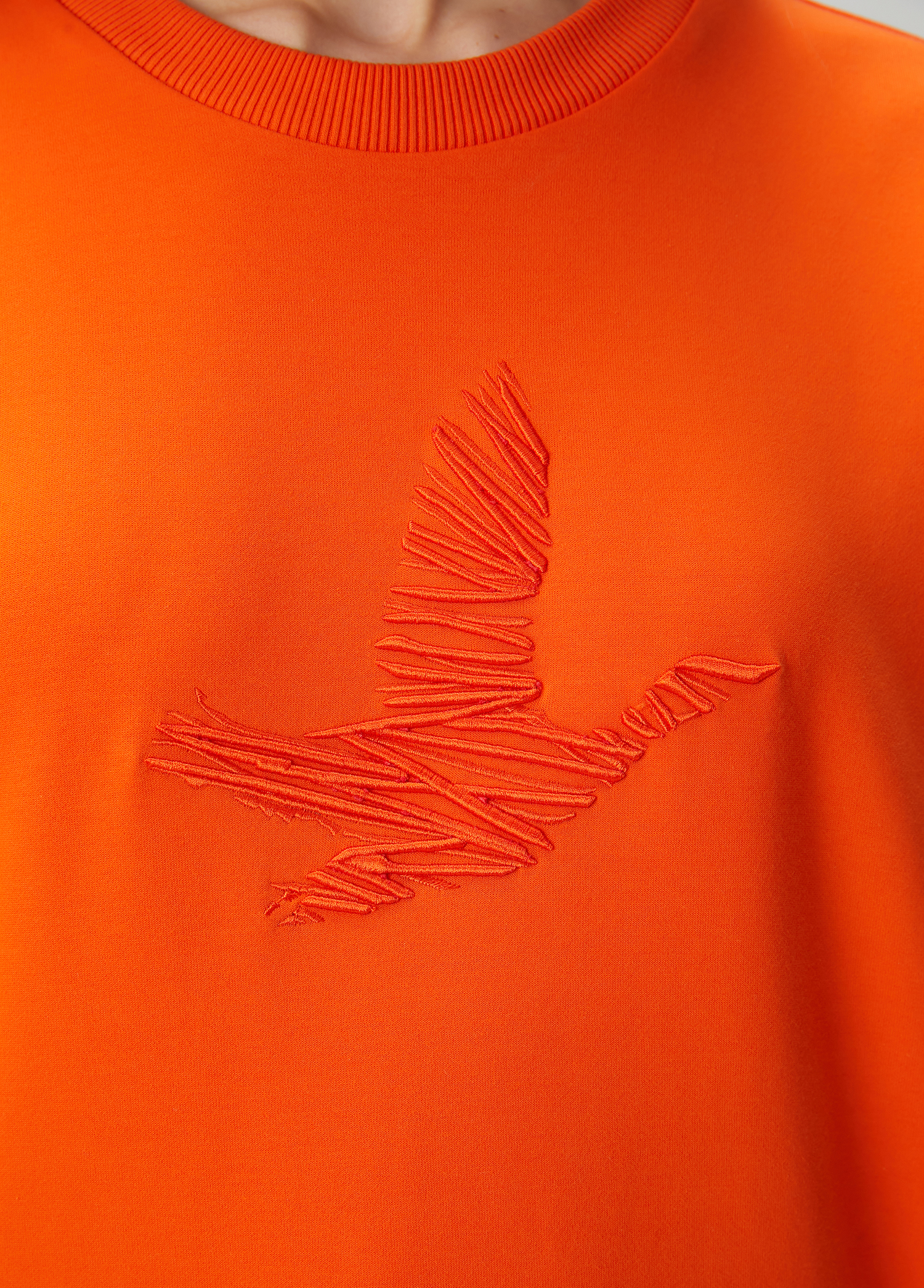 Oversize Mercan Logo Nakışlı Sweatshirt_5