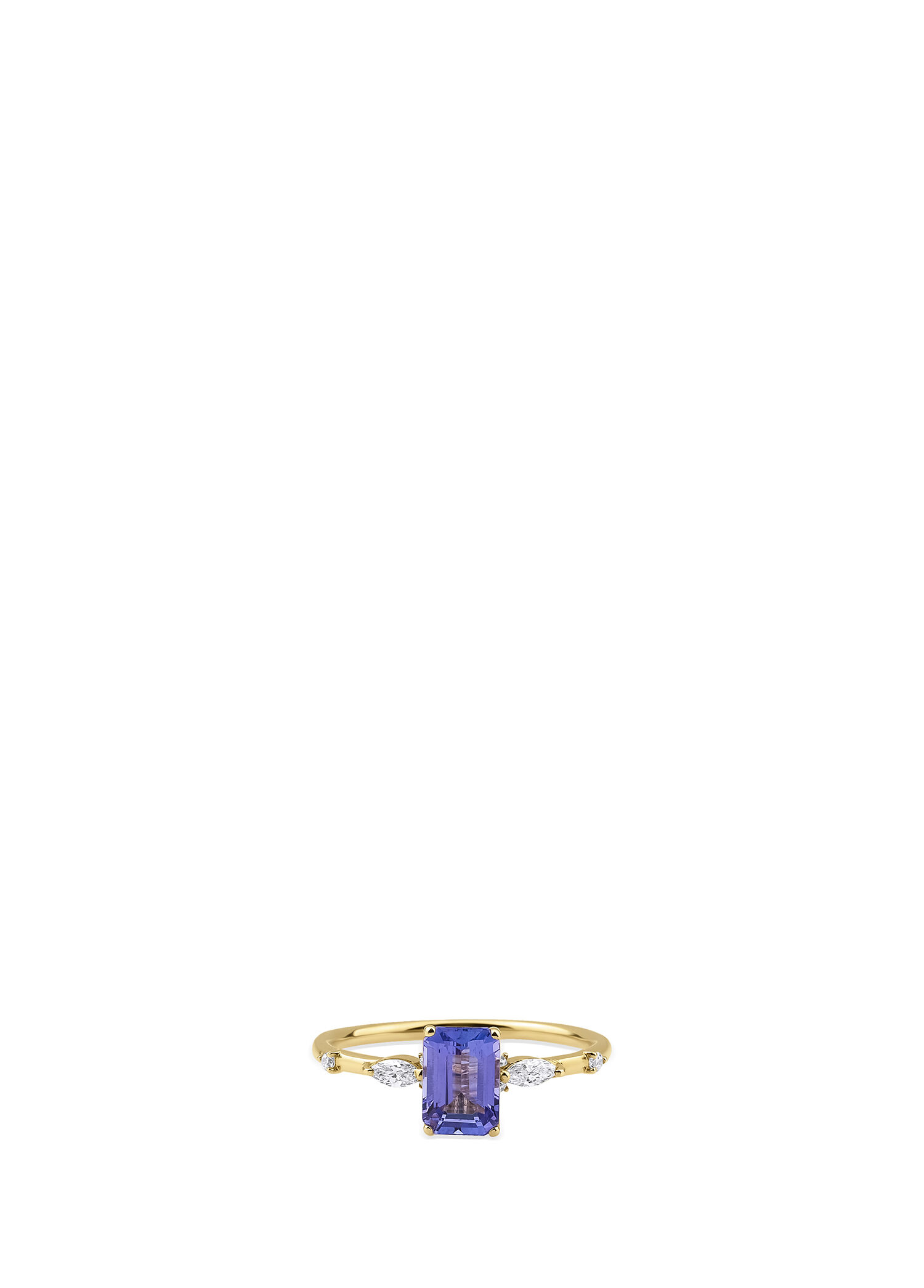 Tanzanite ve Pırlantalı 14 Ayar Altın Kadın Yüzük