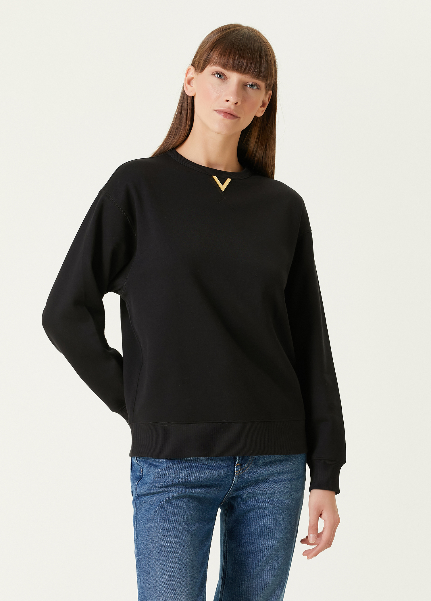 Siyah Logolu Sweatshirt