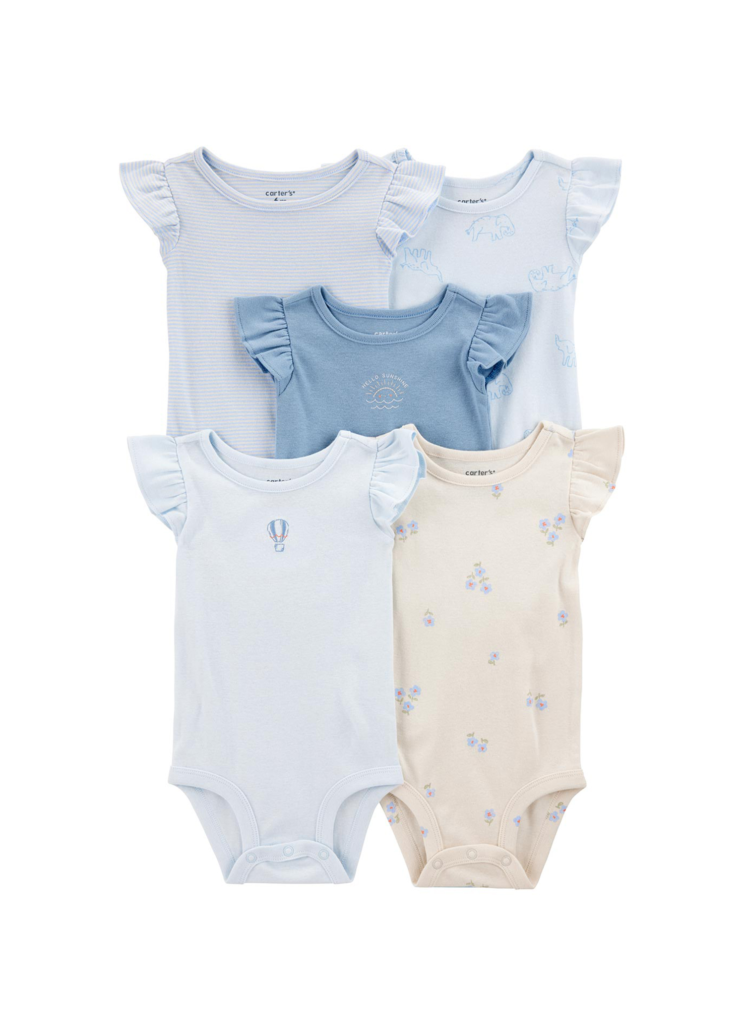 Layette Çok Renkli Kısa Kollu Kız Bebek 5'li Body Set