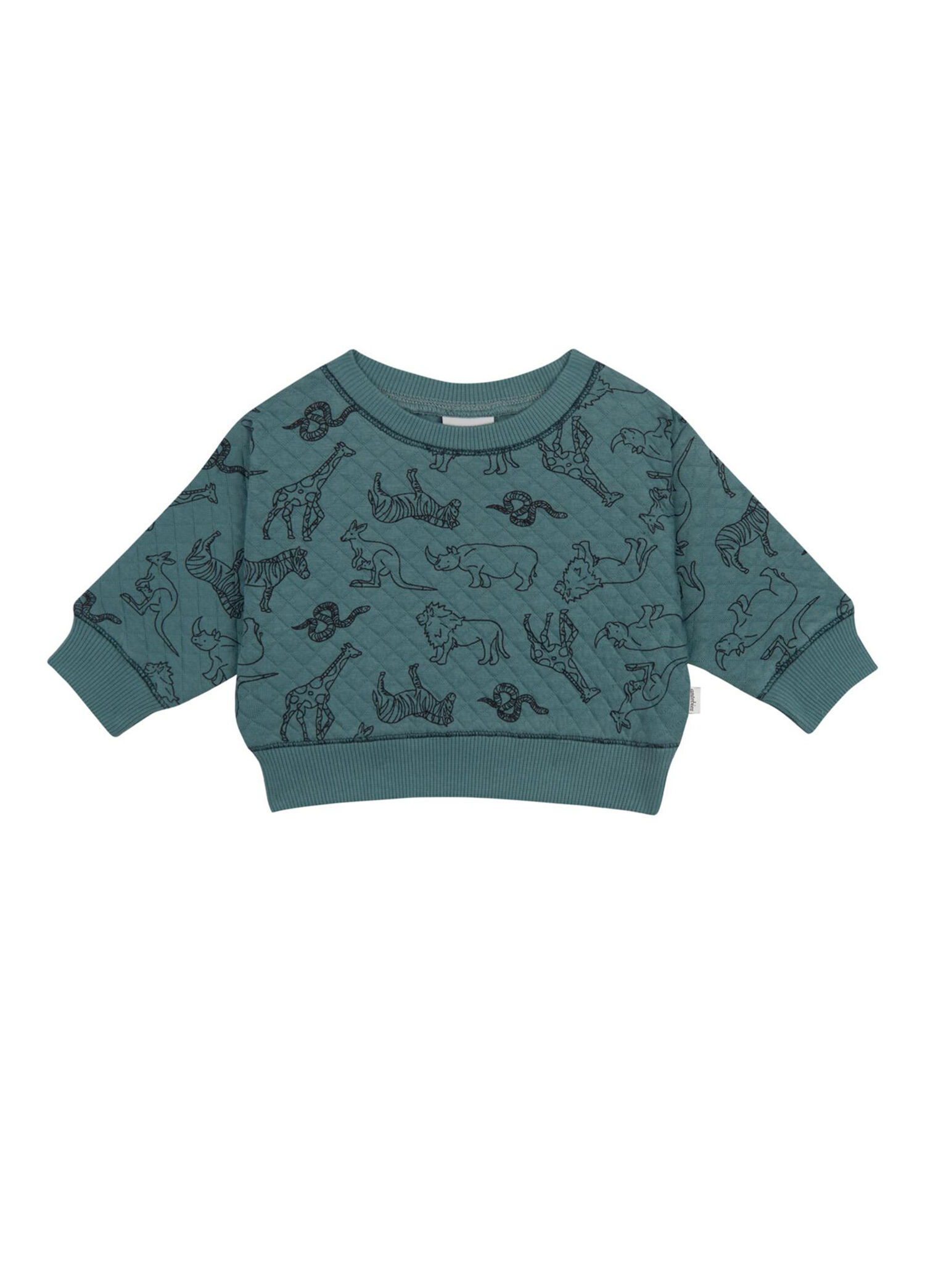 Hayvanlar Alemi Yeşil Kapitone Erkek Bebek Sweatshirt