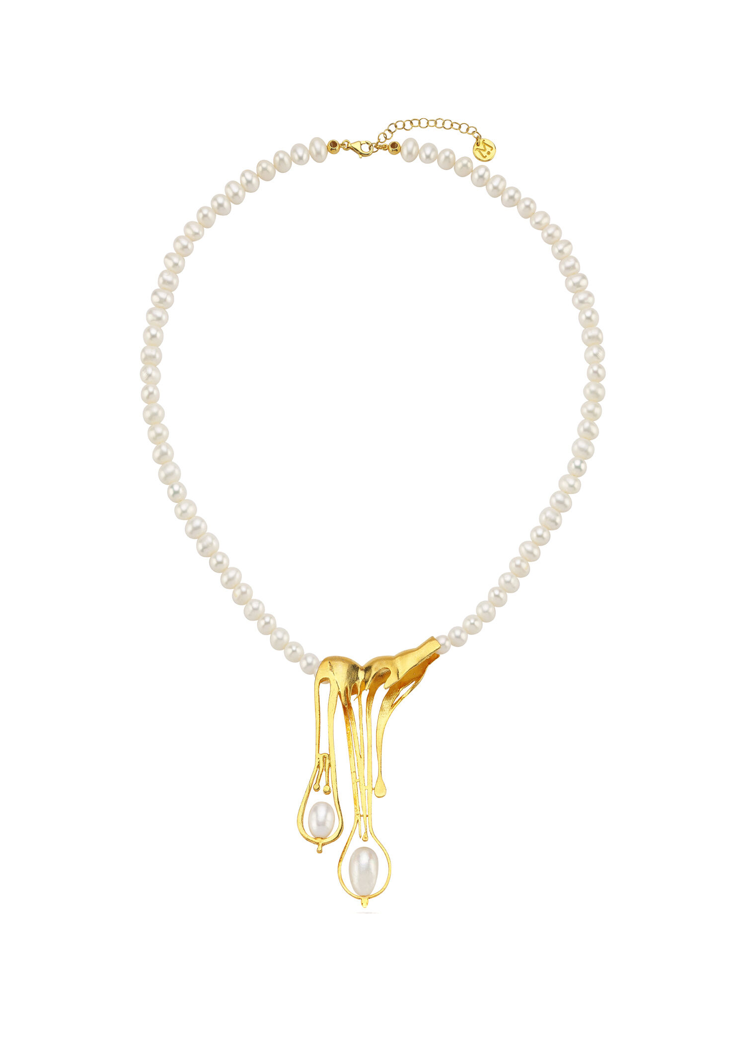 Pearl Drop Kadın Altın Kaplama Kolye