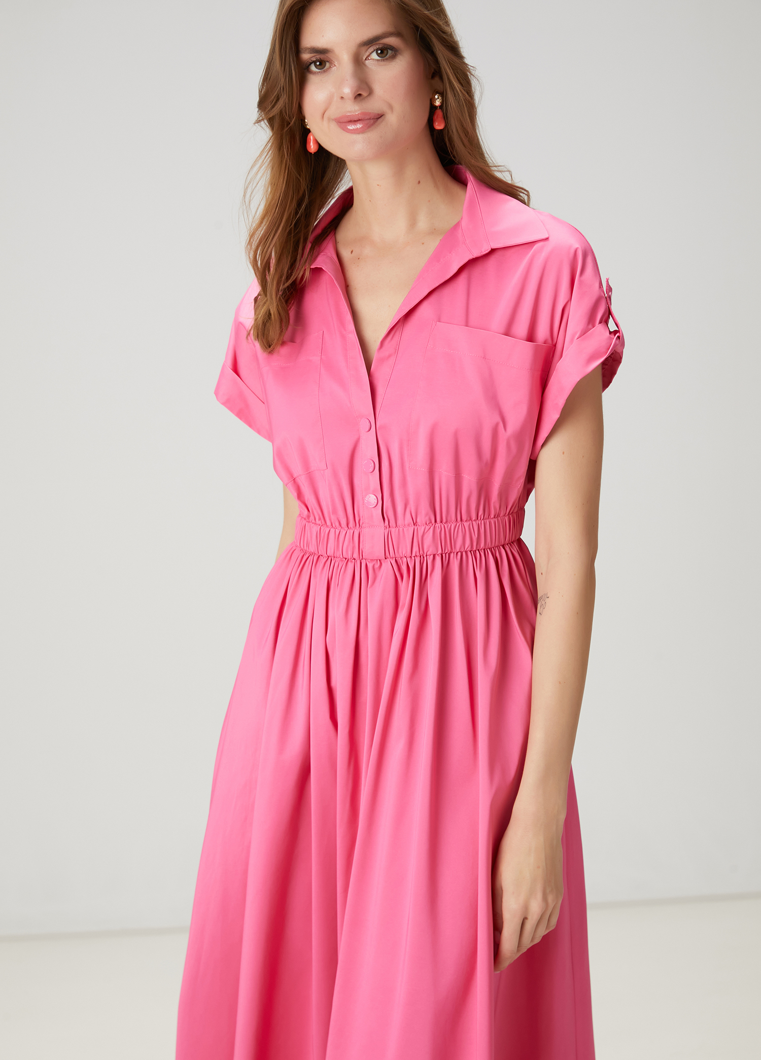 Pembe Midi Elbise_1