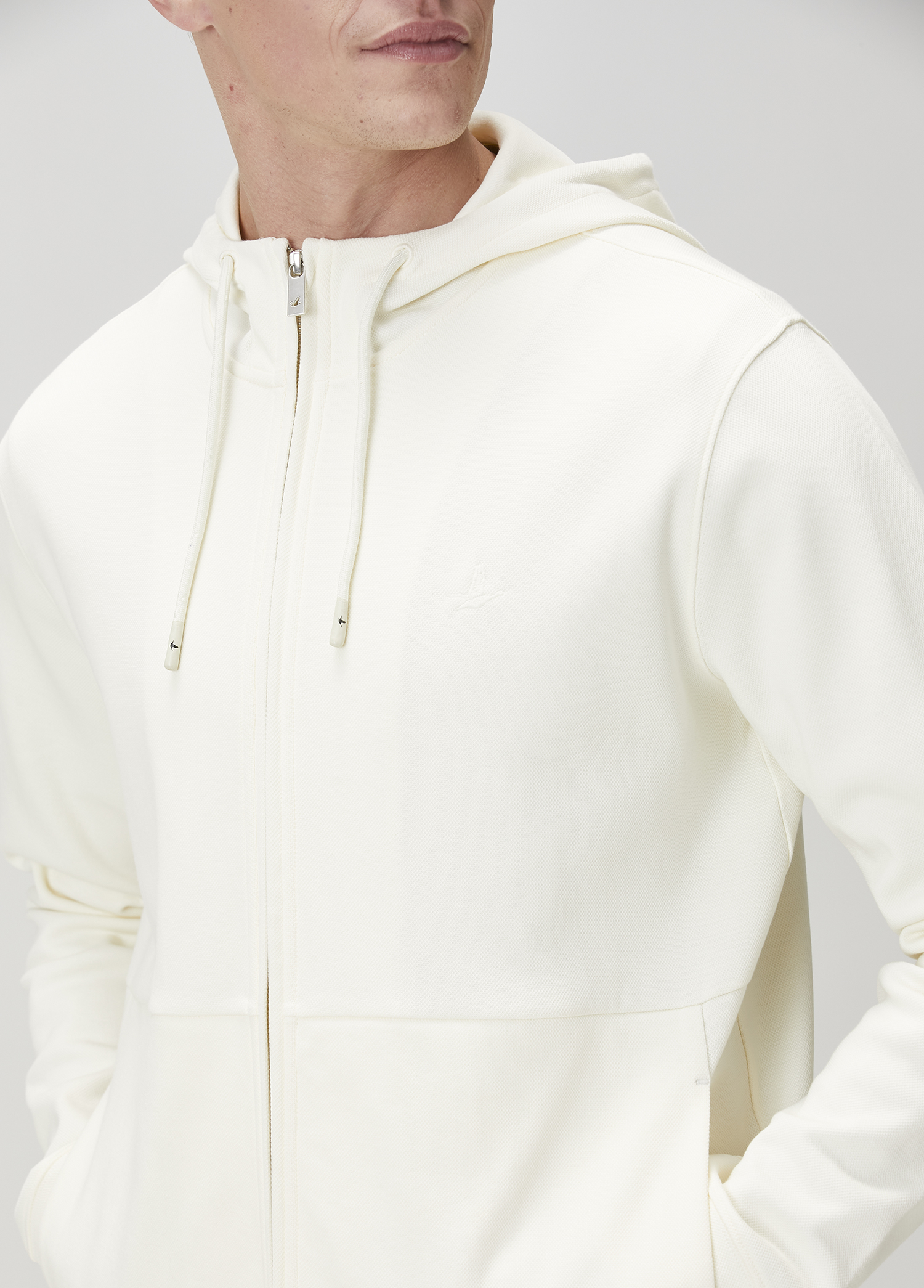 Krem Kapüşonlu Sweatshirt_5