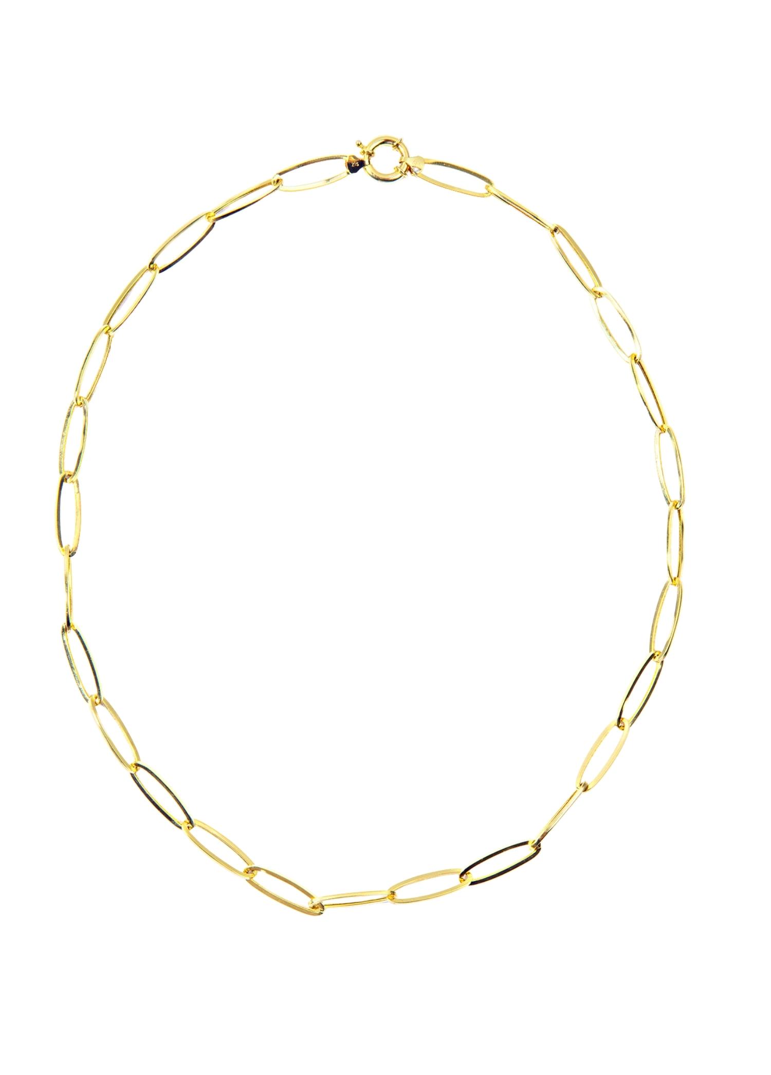 Oval Paper Clip Chain 14 Ayar Yellow Gold Kadın Altın Kolye