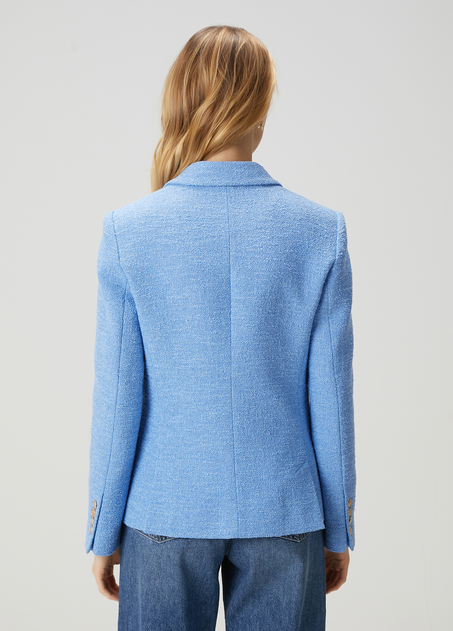 Mavi Bukle Kumaş Blazer_5