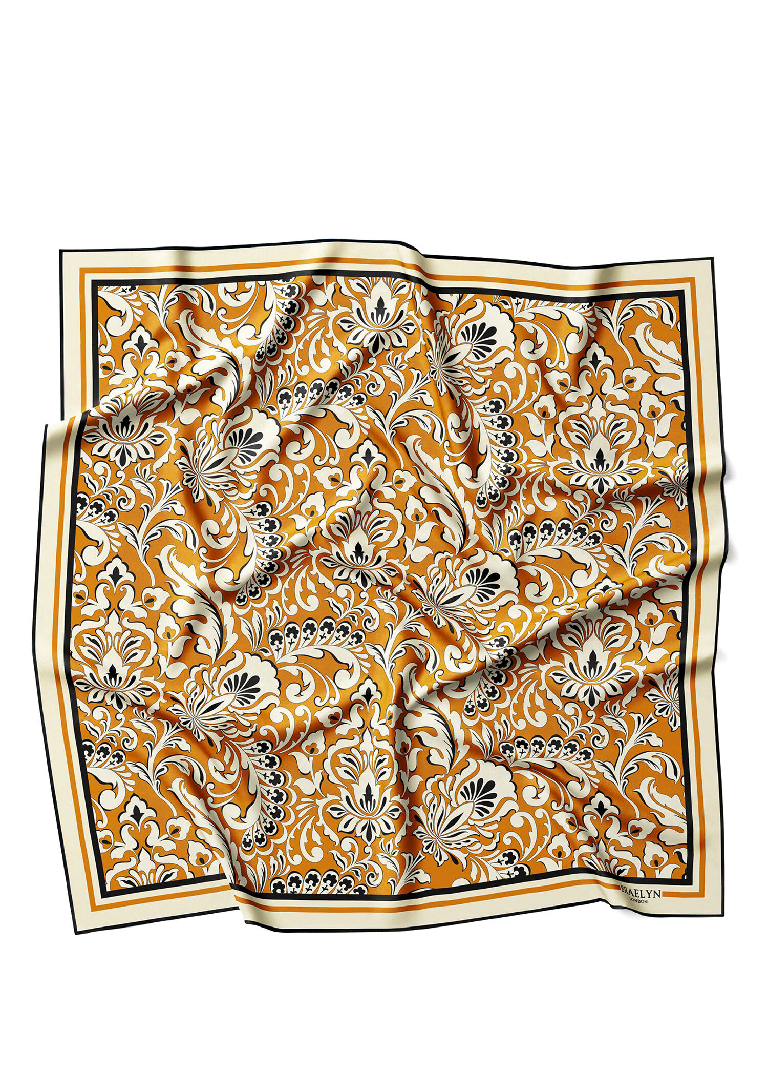 Regal Marigold Twill Desenli İpek Kadın Eşarp
