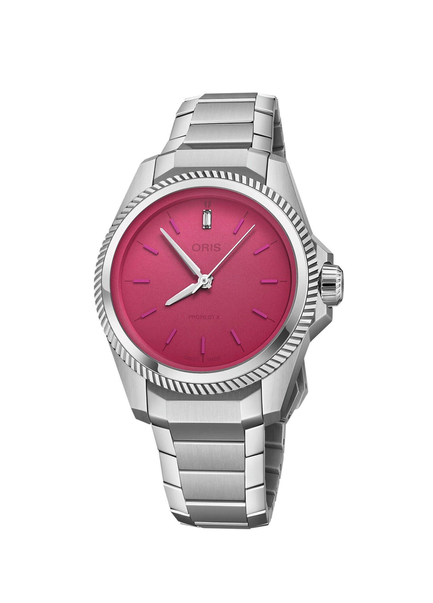 Oris Pembe Kadın Propilot X Miss Piggy Edition Gri Çelik Kadın Kol