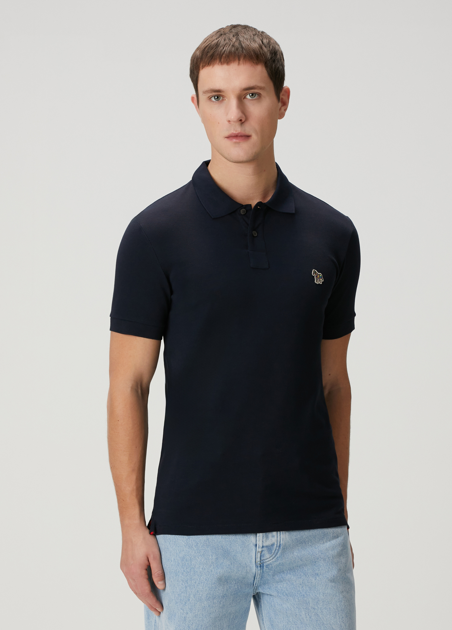 Lacivert Polo Yaka Organik Pamuk T-shirt