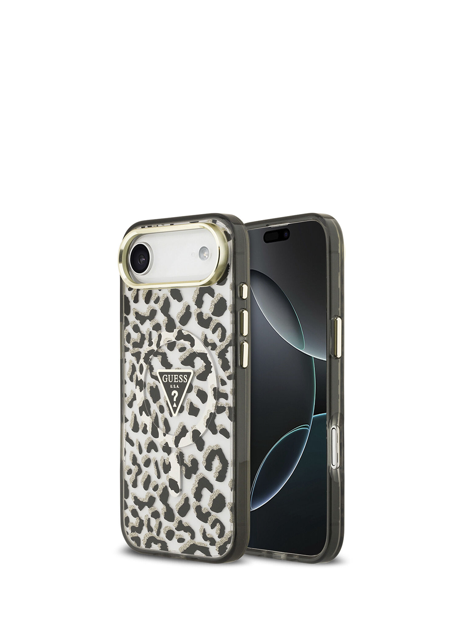 iPhone 17 Air Simli Leopar Desenli Magsafe Uyumlu Telefon Kılıfı