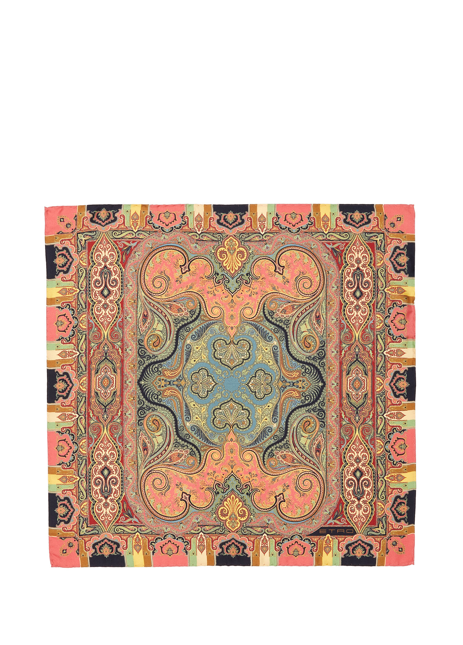 Colorblocked İpek Poşet Mendil