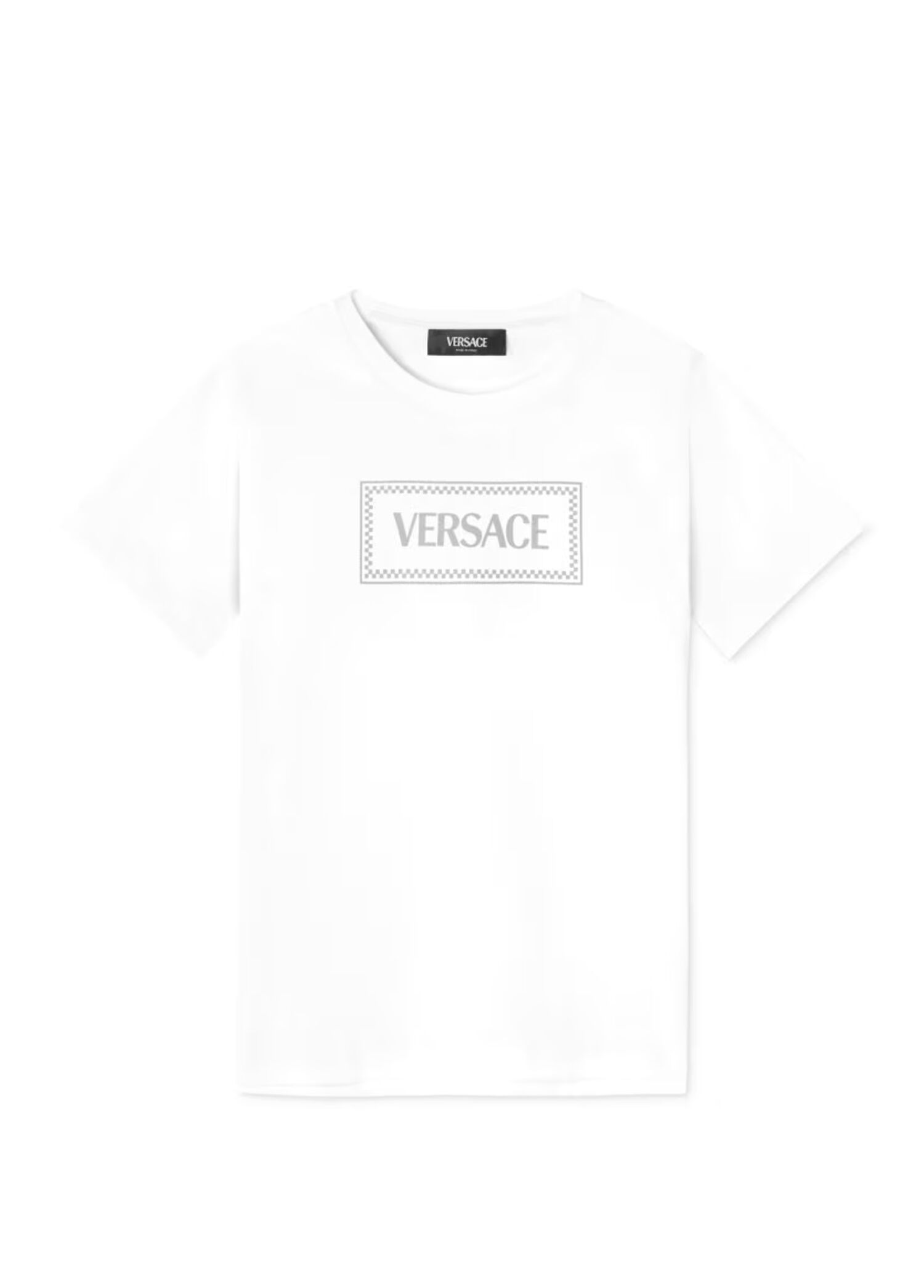 Beyaz Logo Baskılı Unisex Çocuk T-shirt