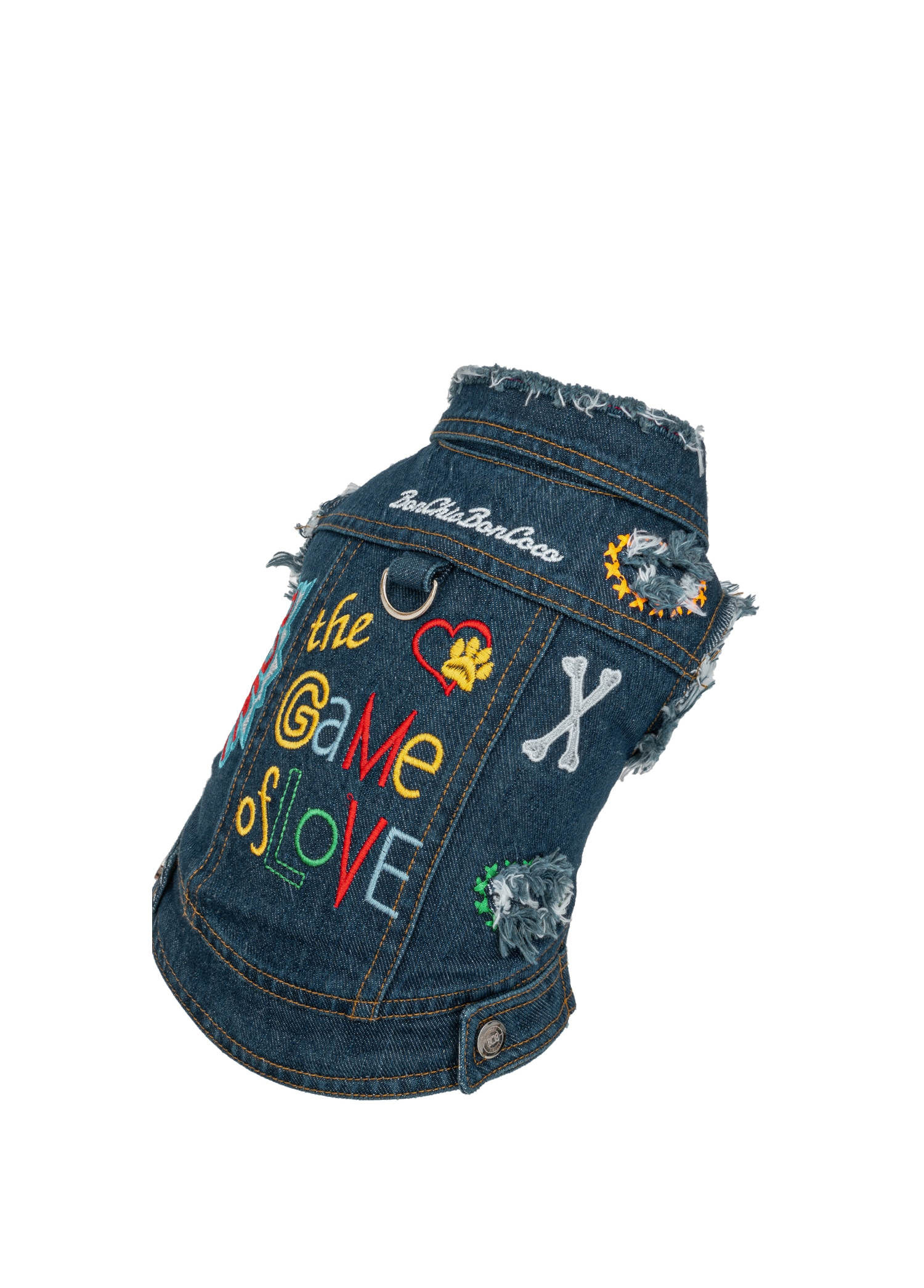 Mavi Game of Love Denim Vest Köpek Ceketi