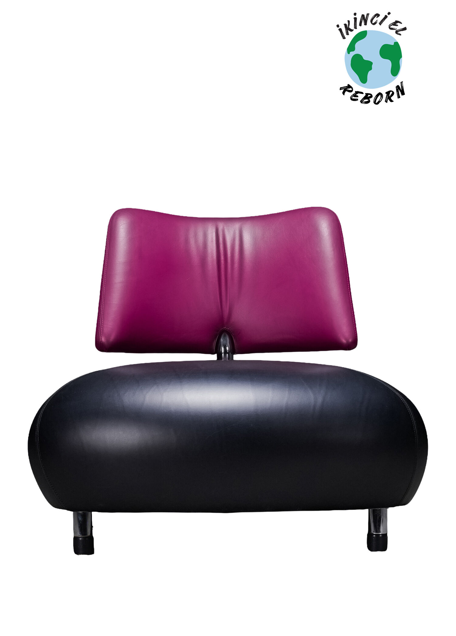 Pallone Chair Leolux Hollanda Siyah Pembe Koltuk