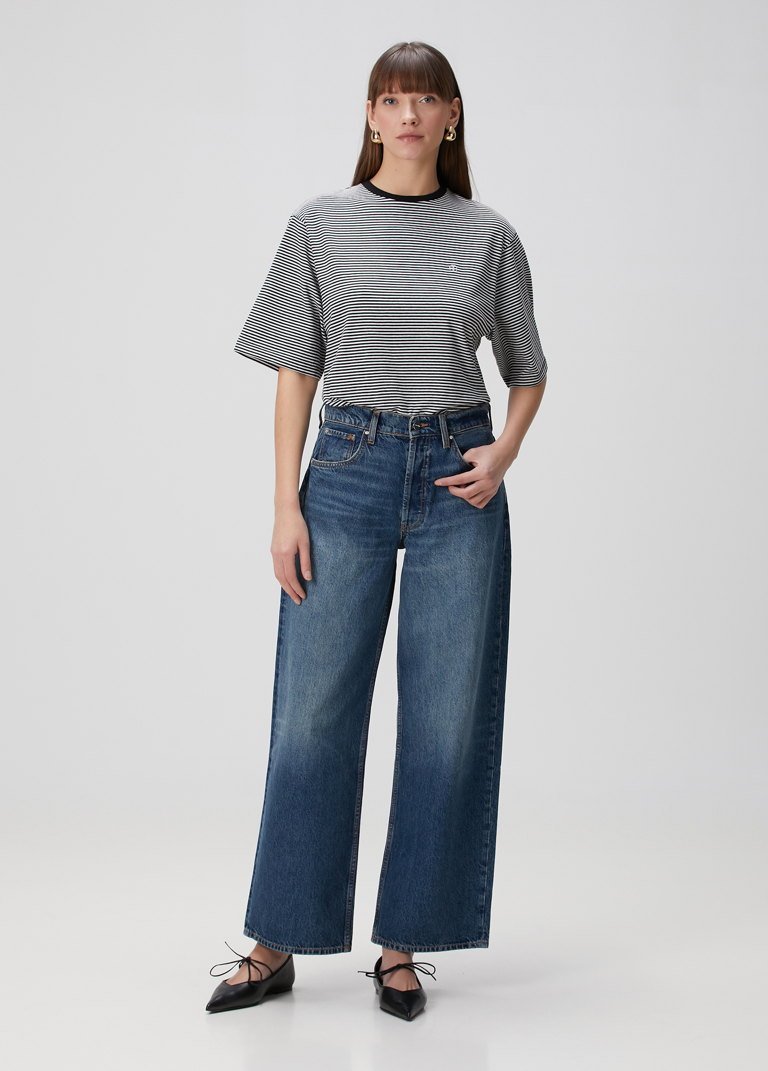 Manon Mavi Wide Leg Jean Pantolon