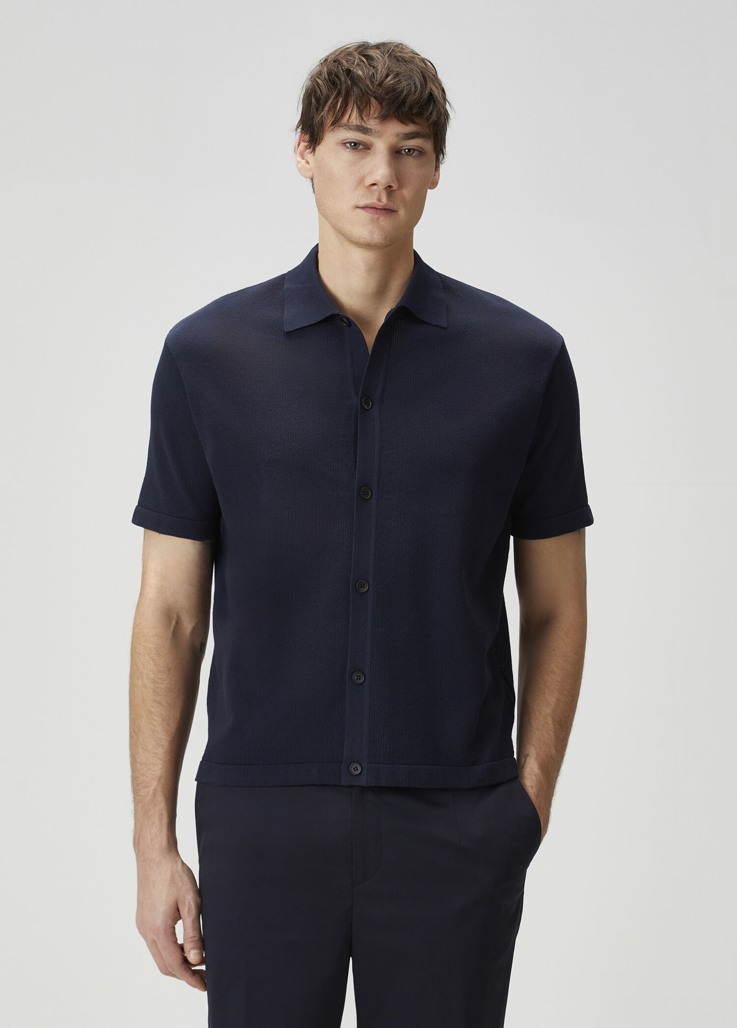 Lacivert Polo Yaka Triko