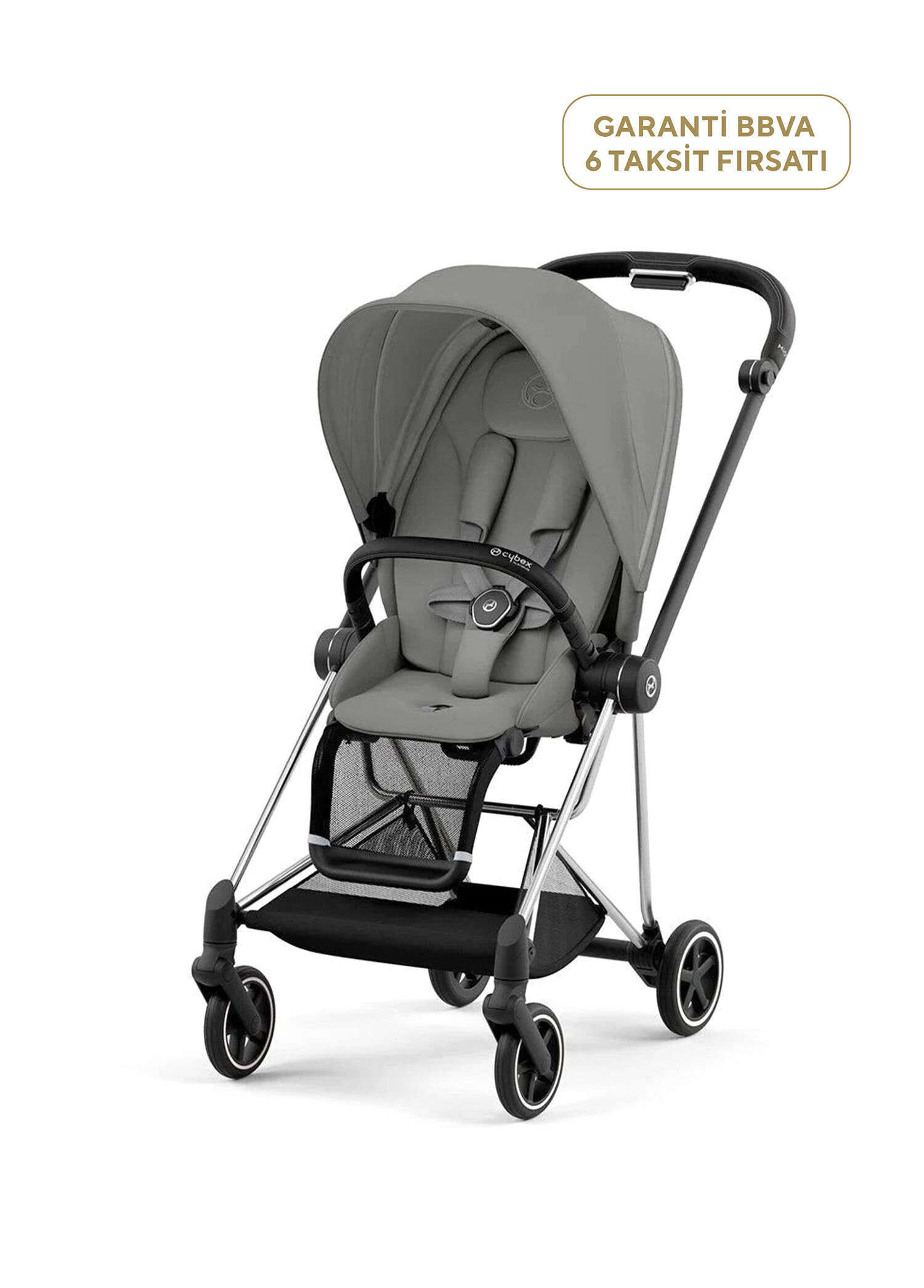 Mios Chrome Black Mirage Grey Tek Elle Katlanabilen Çift Yönlü İkonik Lüks Bebek Arabası