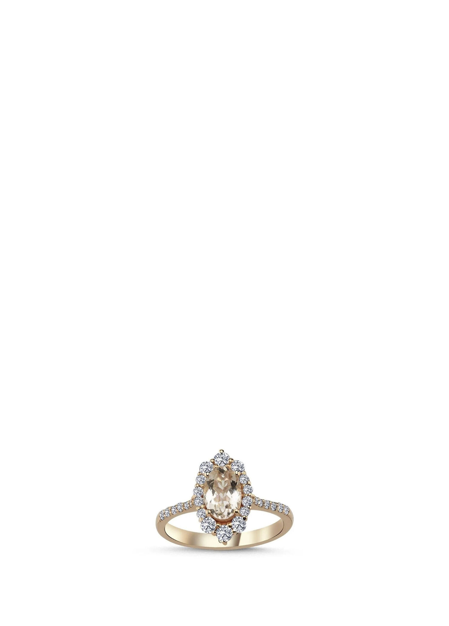 Hazine Morganite Rose 14 Ayar Kadın Pırlanta Yüzük