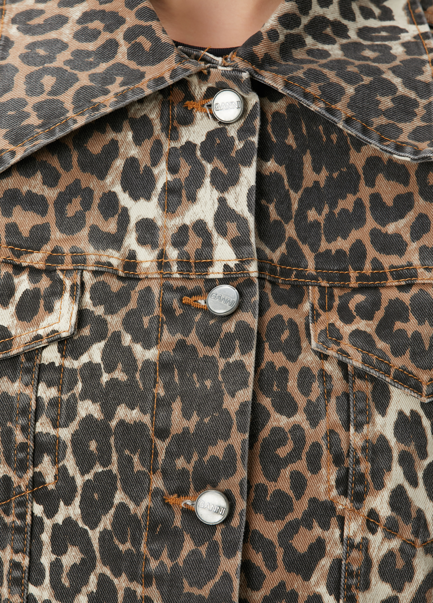 【関税＆送料込み】Ganni Leopard Denim Jacket Leopard Leopard Denim Jacket | GANNI IT
