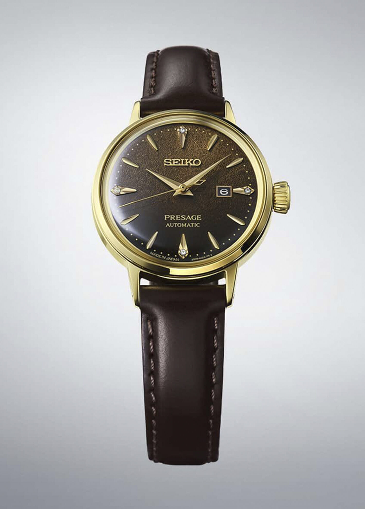 Seiko - Presage SEIRE020J Diamond Brown Leather Women's Watch