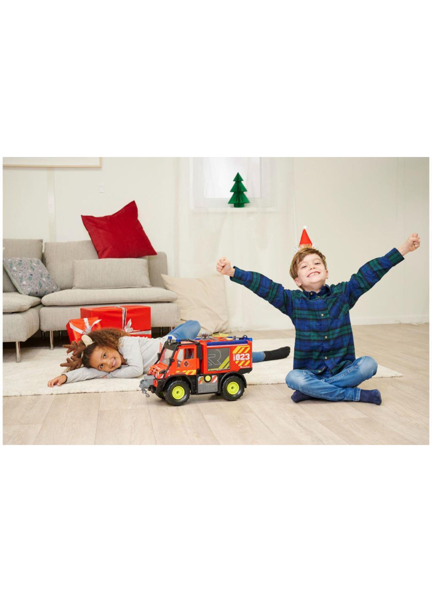 Dickie - Toys Unimog U530 Sesli ve Işıklı Oyuncak İtfaiye Aracı