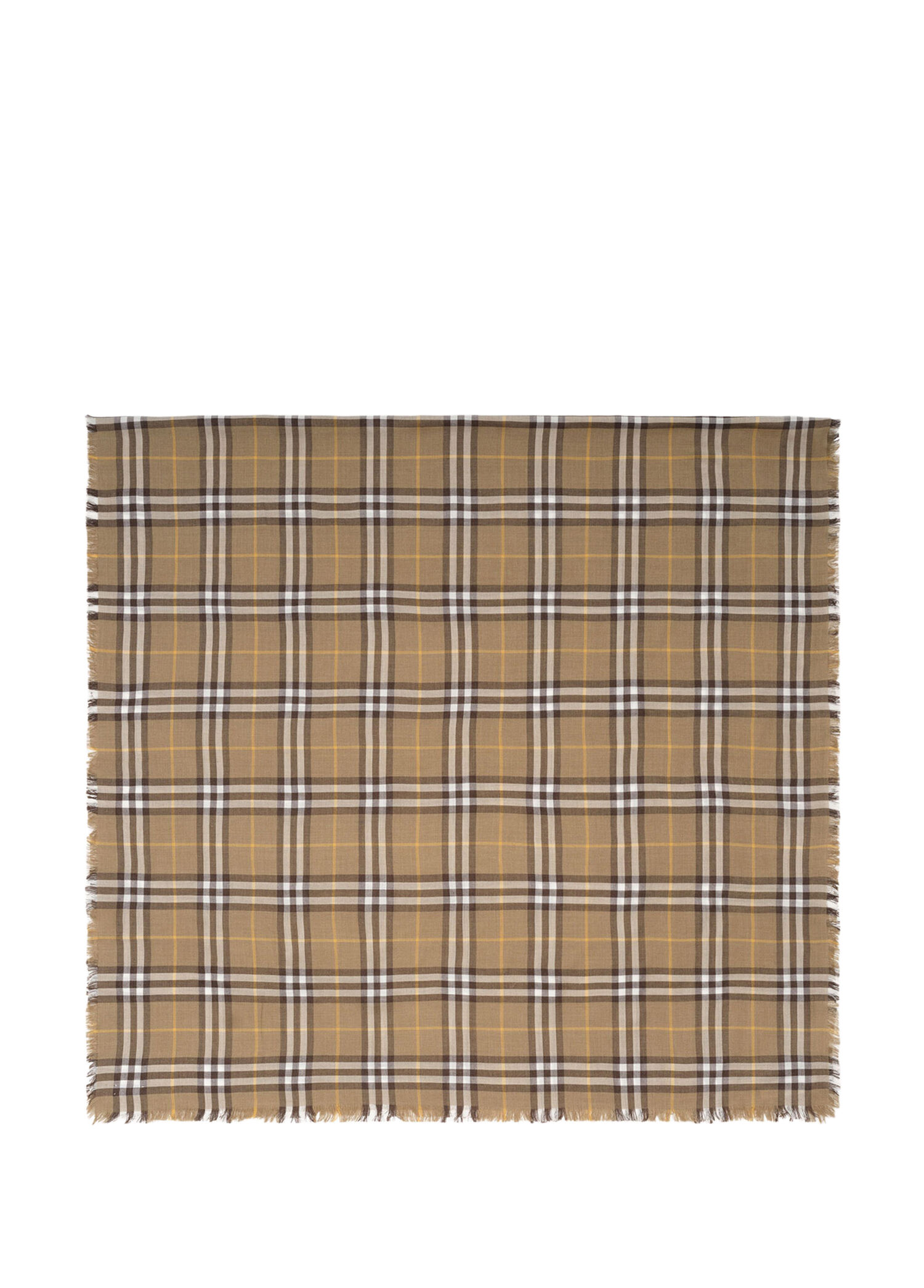 Check Cashmere Kahverengi İpek Kadın Atkı