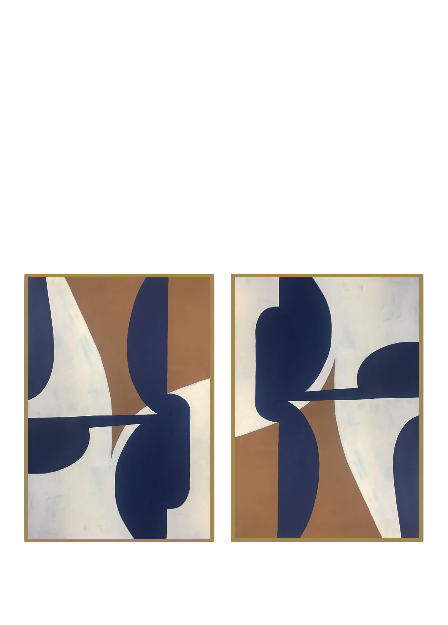Bold Navy Akrilik El Yapımı 2'li Tablo 70x100 cm