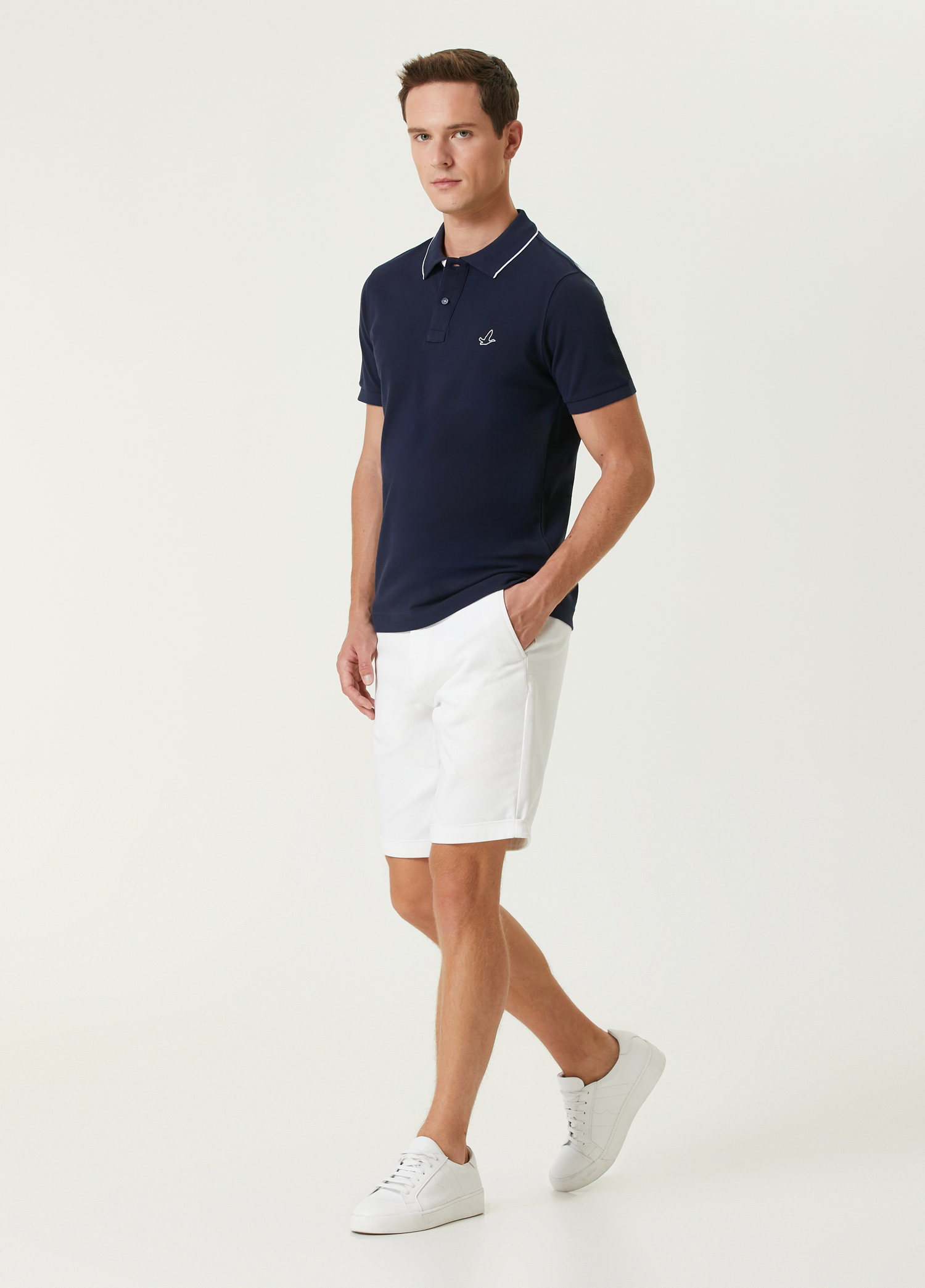 Slim Fit Lacivert Polo Yaka T-shirt_2