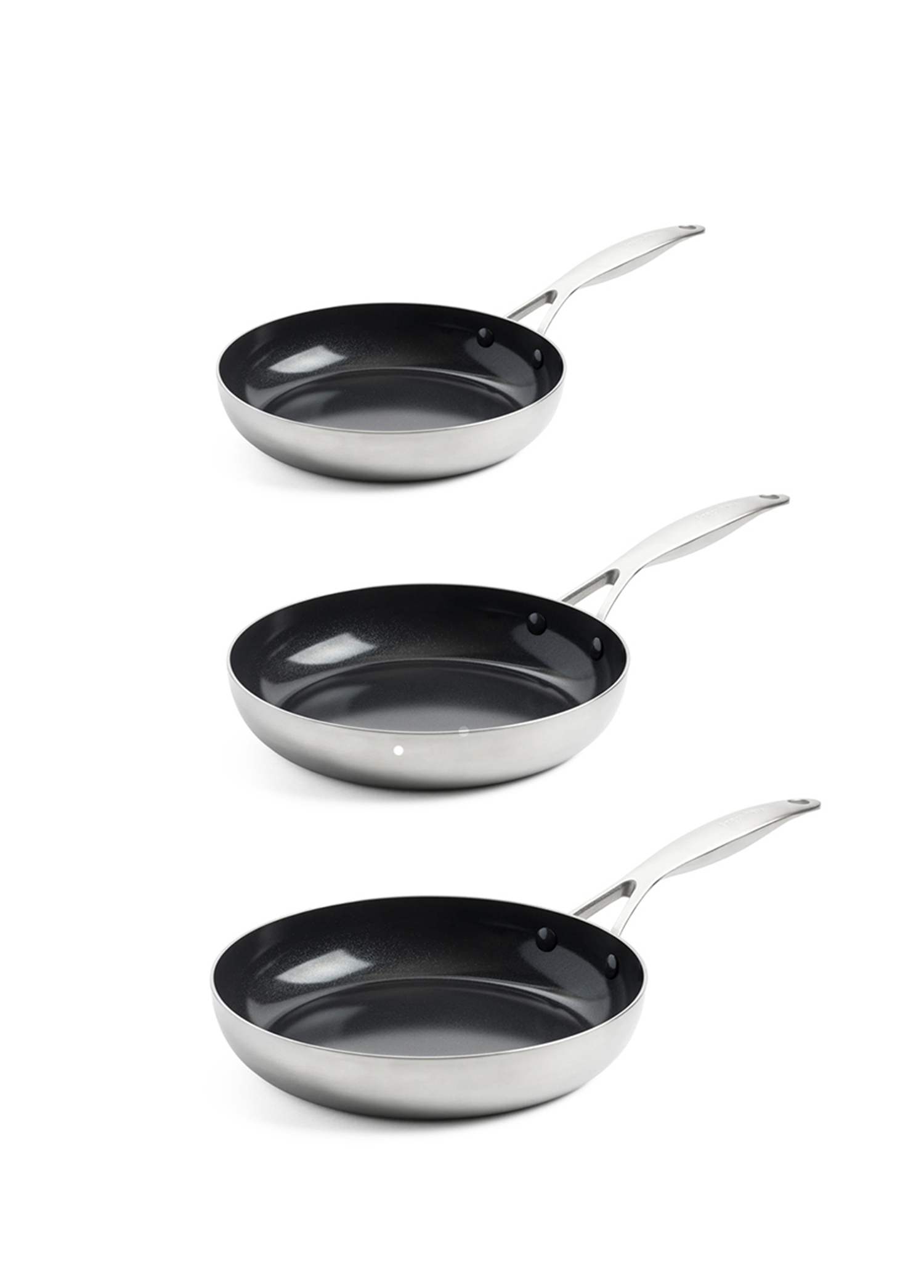 Greenpan - Geneva Çelik 3'lü Tava Seti - Gümüş