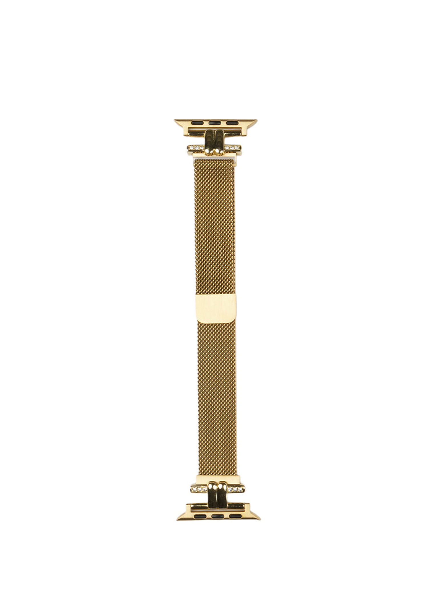 Apple Watch Stainless Steel Gold Taşlı Kadın Akıllı Saat Kordon