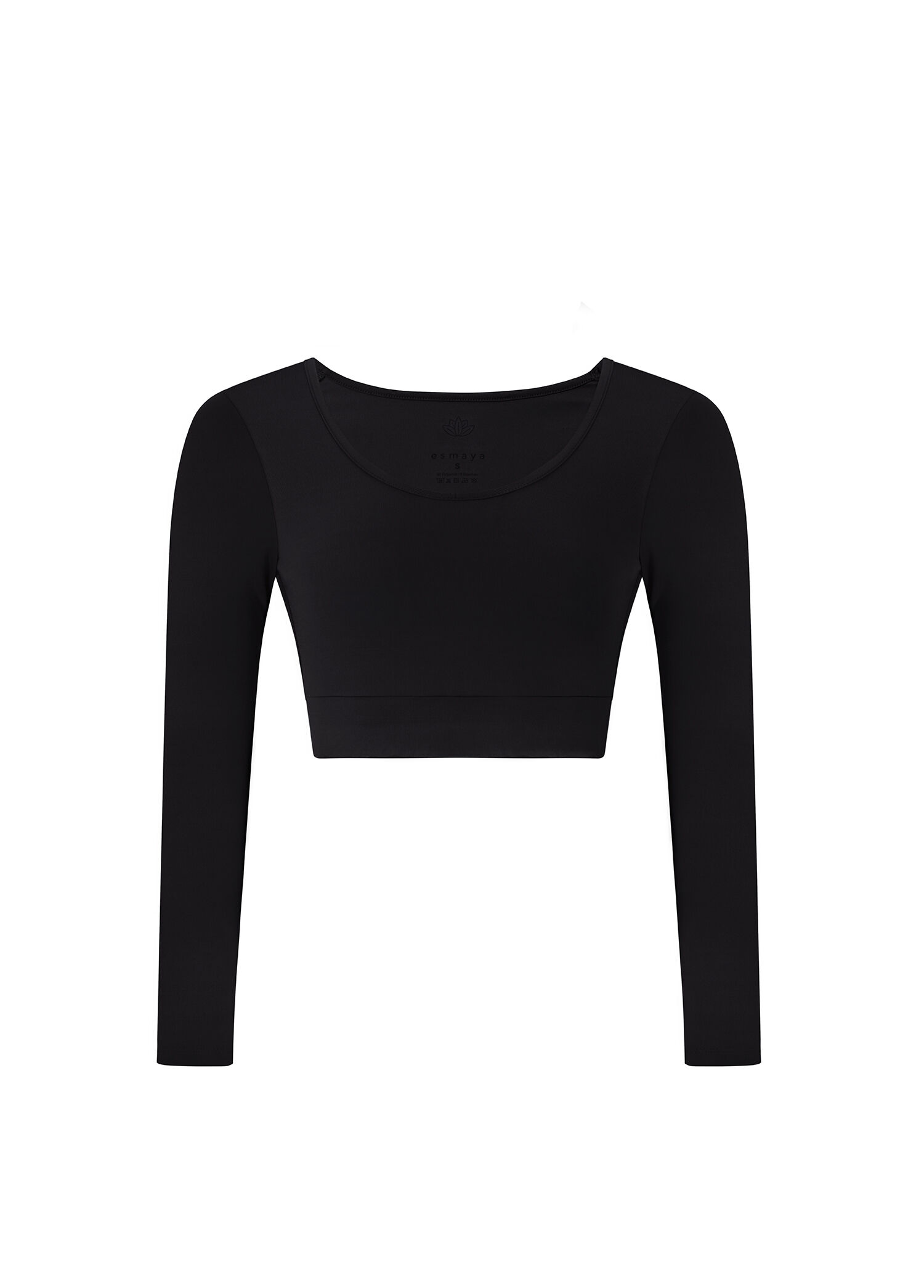 Siyah Uzun Kollu Kadın Crop Spor Body