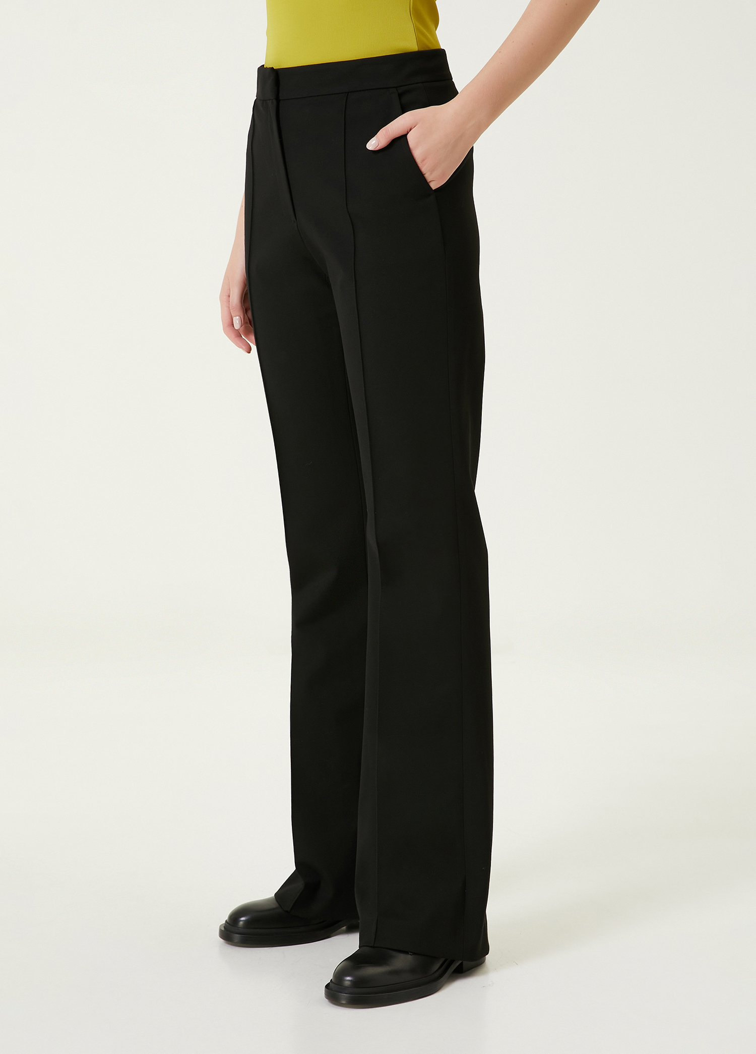 Siyah Bol Paça Formal Pantolon_1
