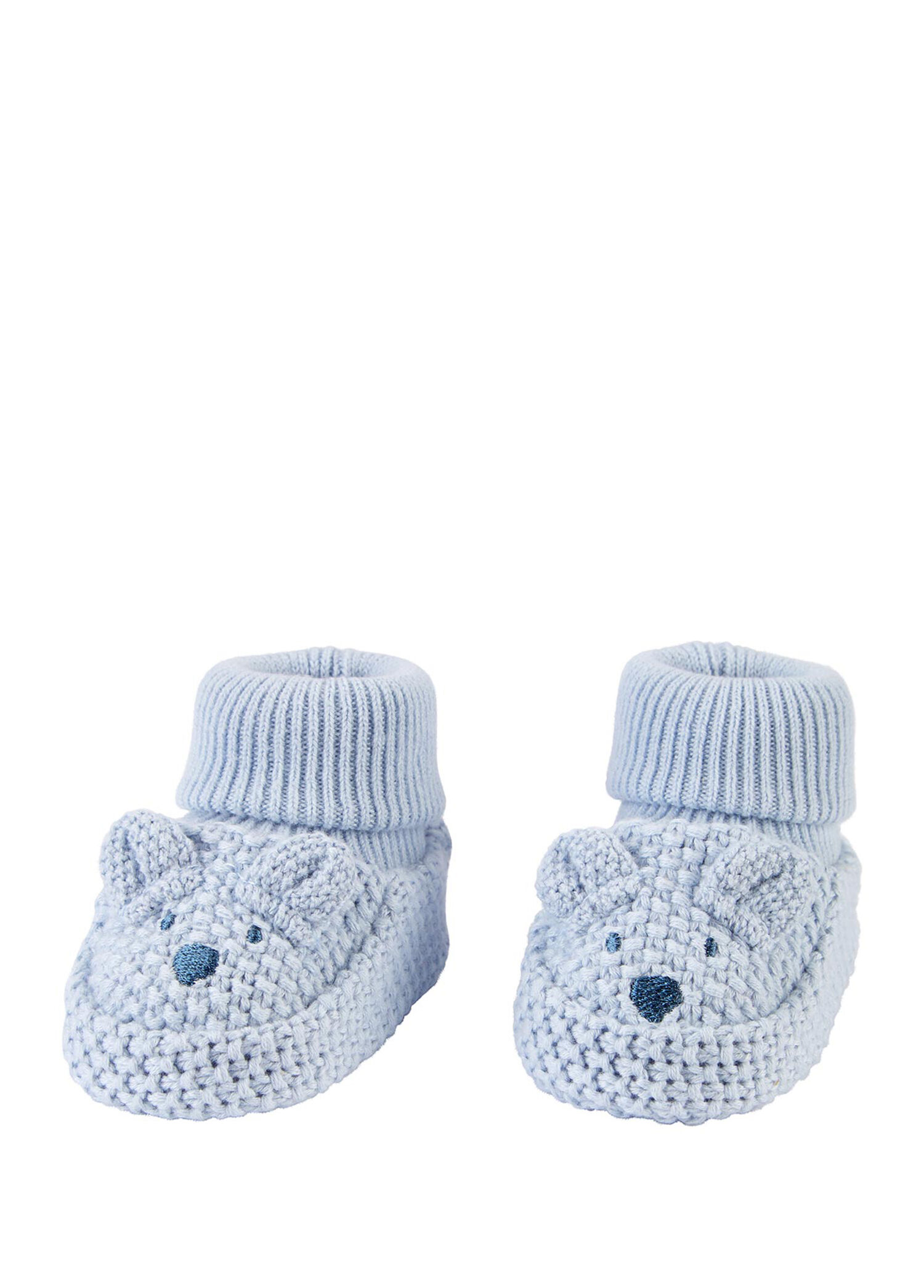 Carter's 2pk Baby Boy Blue Puppy Crochet Booties and Hat (0-3M) main image 1