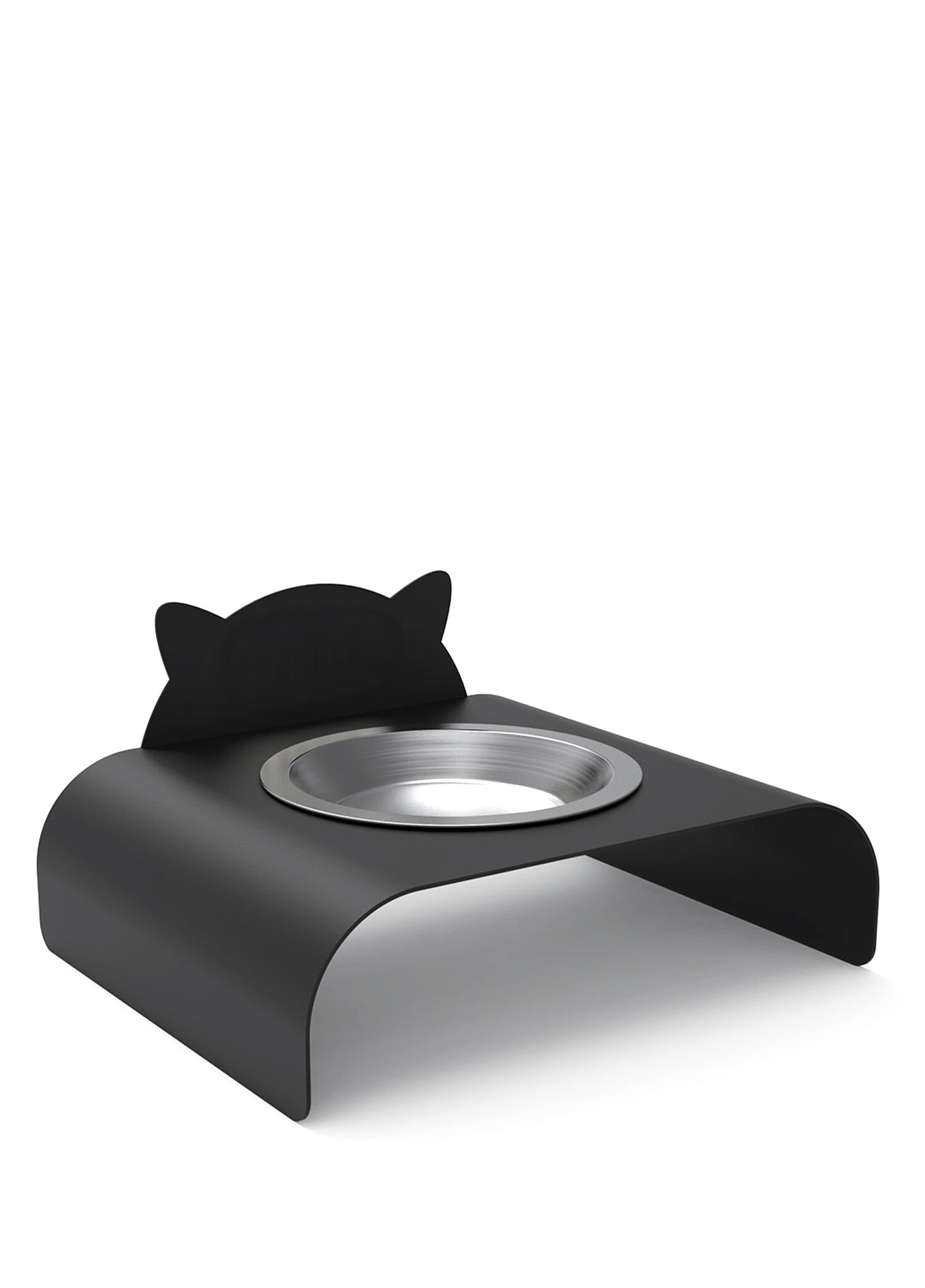 Purr Siyah Metal Kedi Mama Kabı