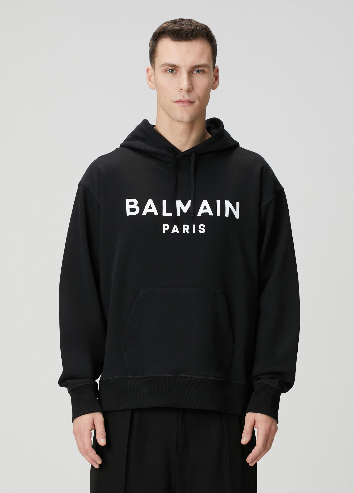 Siyah Kapüşonlu Organik Pamuk Sweatshirt