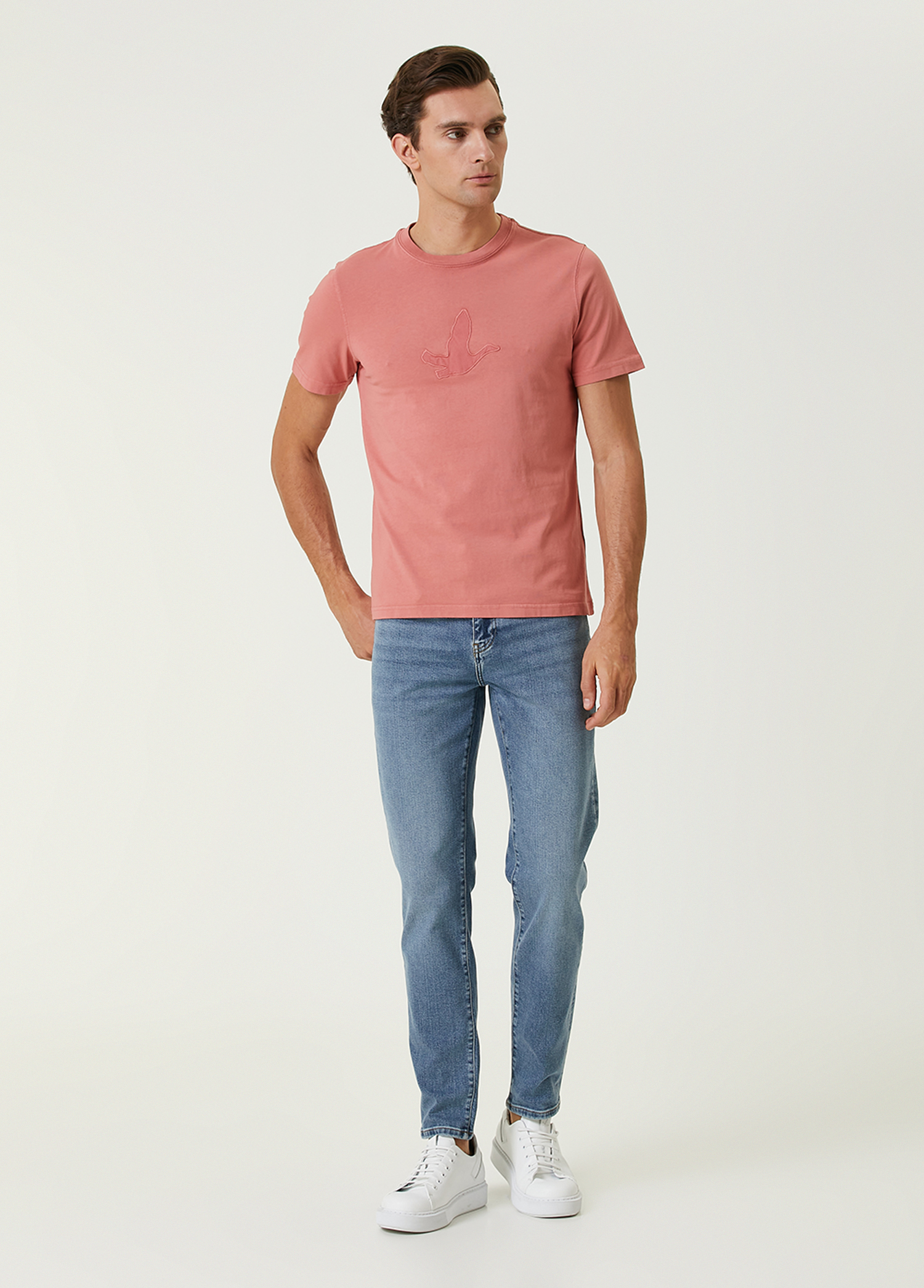 Pembe Kaz Nakışlı T-shirt_2