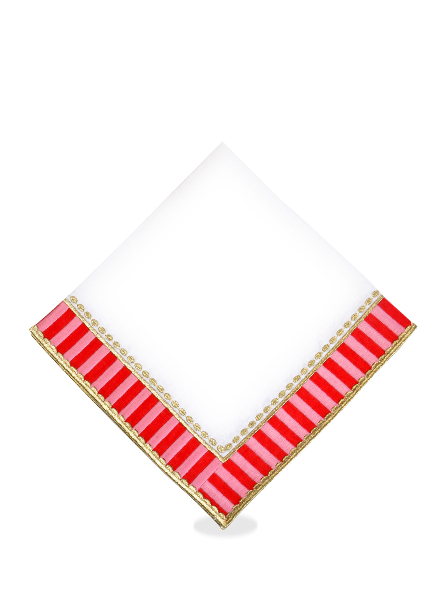 Dekoratif Candy Serisi Keten Pembe Kırmızı Damalı Servis Peçetesi 40x40 cm