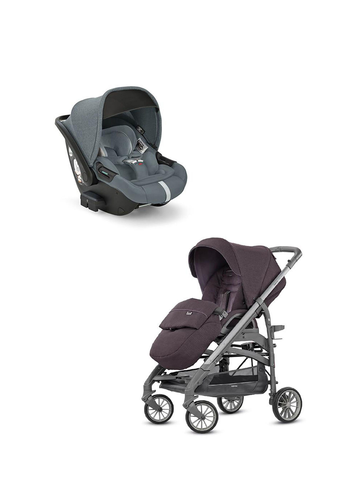 Trilogy Union Grey Tek Elle Katlanabilen Bebek Arabası + Darwin Recline Yatabilen Ana Kucağı Set