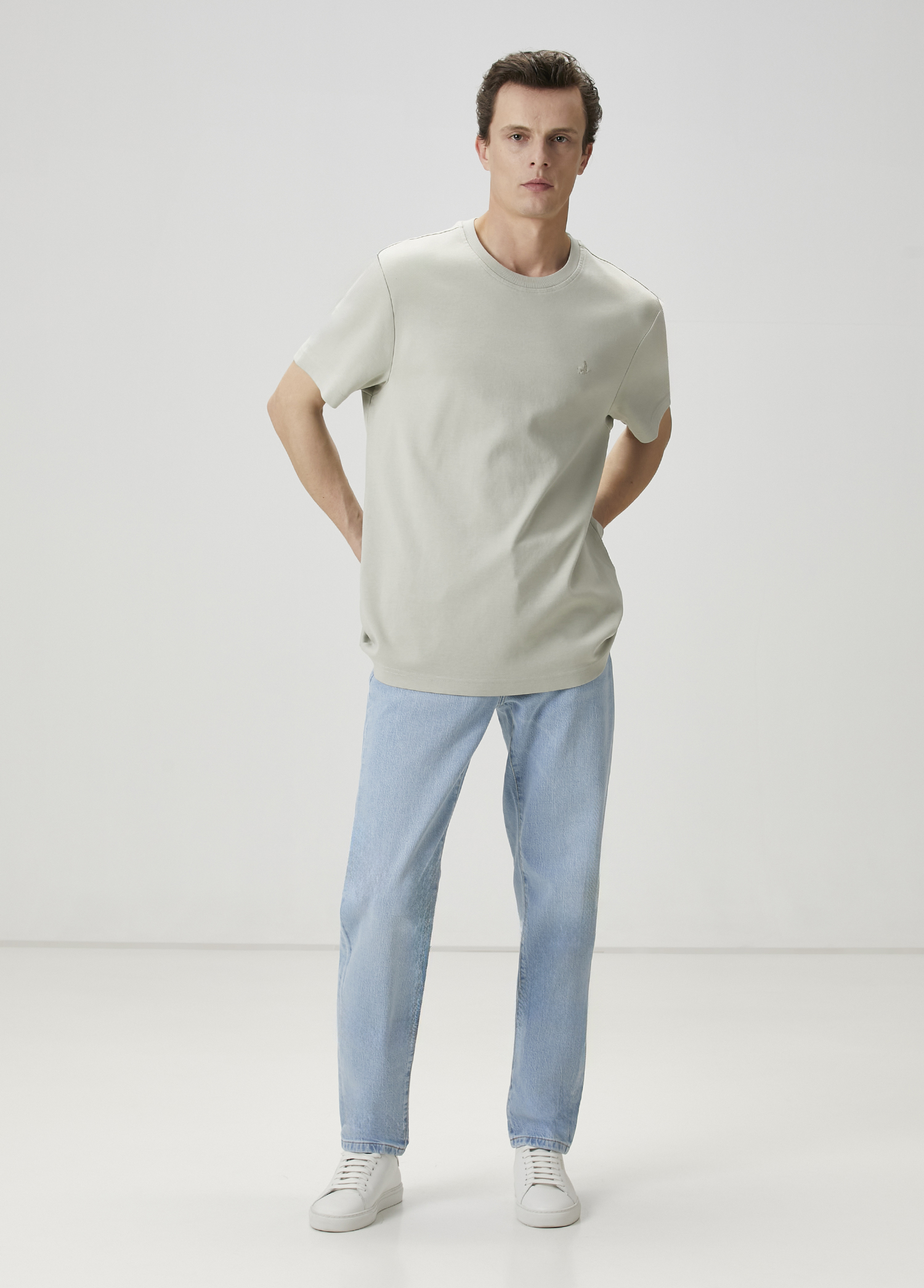 Relax Fit Açık Haki Basic T-shirt_2