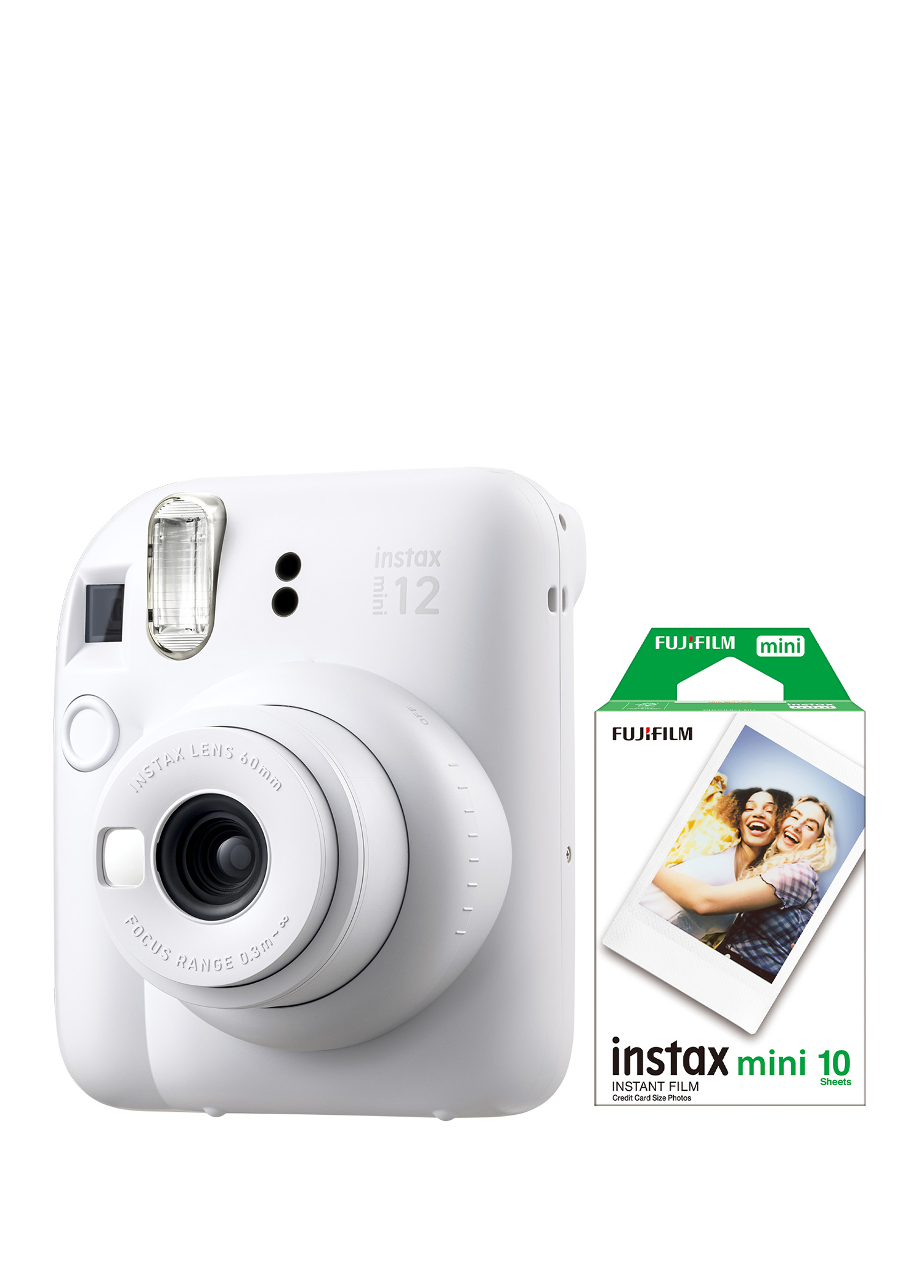 Instax Mini 12 Beyaz Fotoğraf Makinesi + 10'lu Mini Film Seti