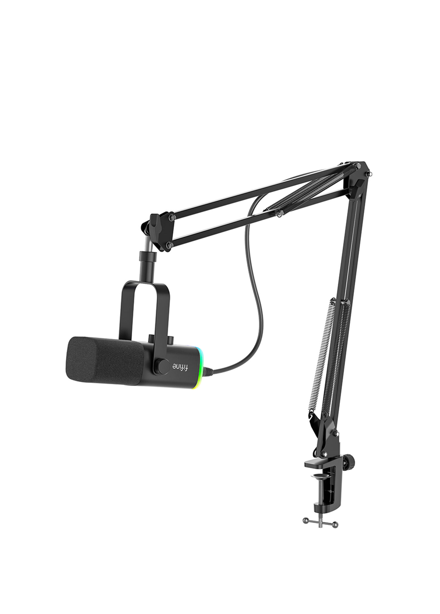 Fifine - Ampligame AM8T XLR/USB RGB Dinamik Mikrofon Seti - Siyah