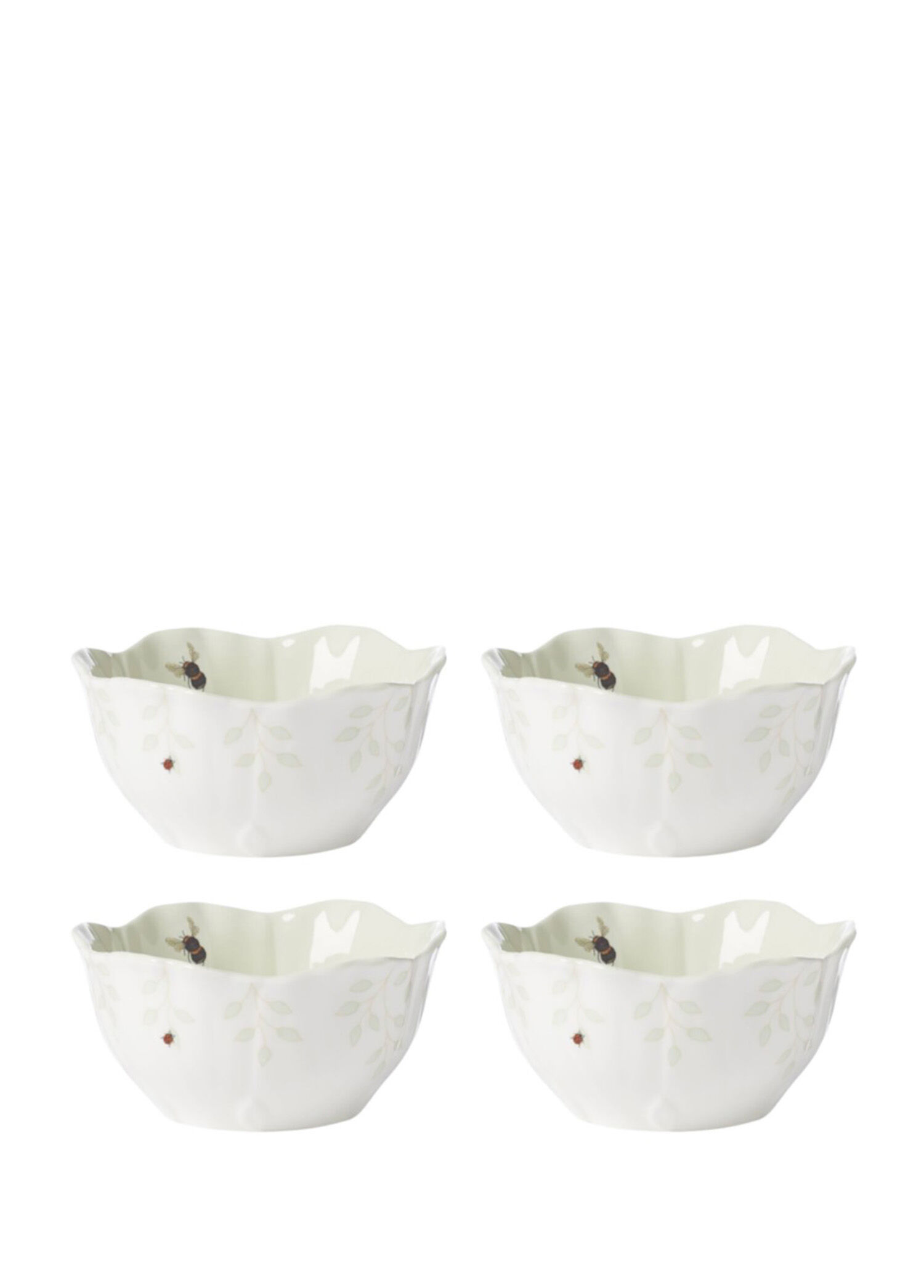 Lenox - Butterfly Figural Yeşil Porselen Kase 4'lü Set 12 cm - Yeşil