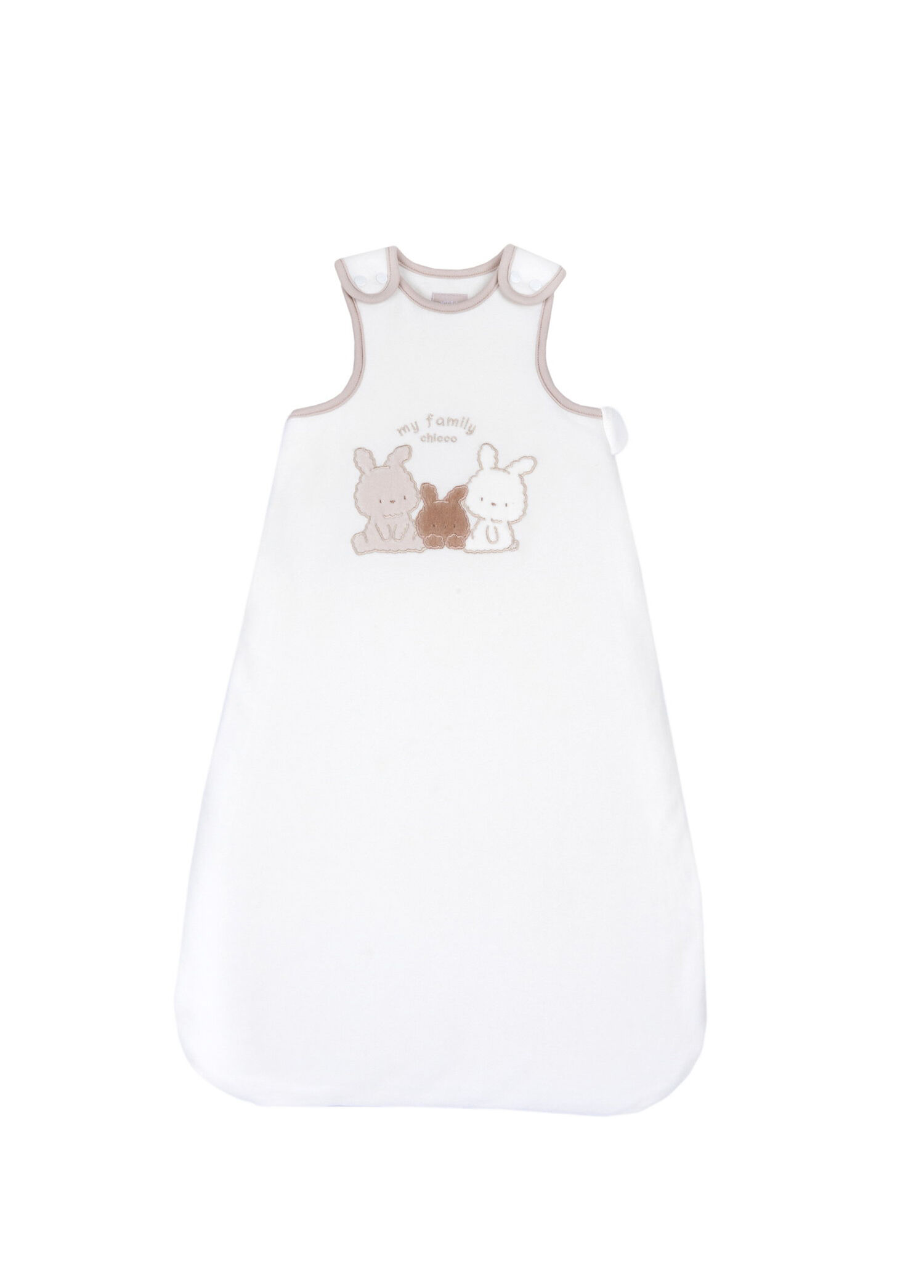 Beyaz Pamuklu Unisex Bebek Uyku Tulumu