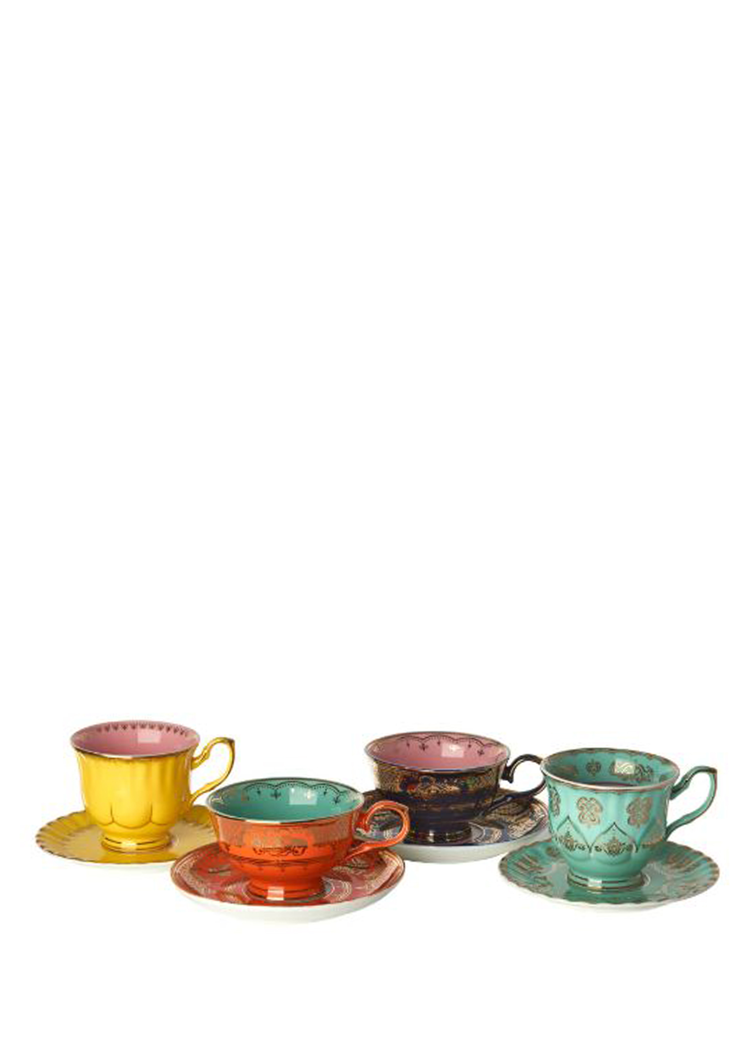 Tea Set Grandpa Porselen 4'lü Çay Fincan Seti