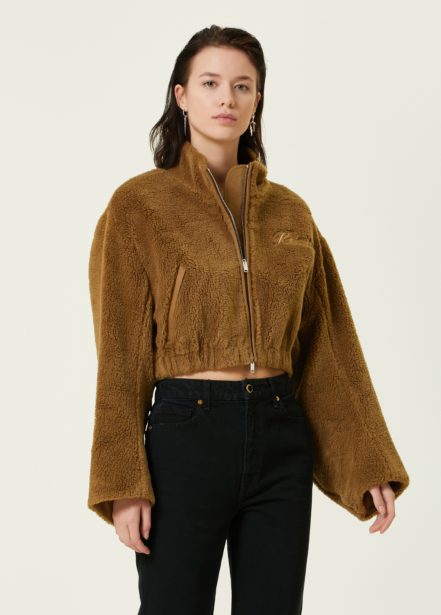 Beymen Haki Dik Yaka Crop Peluş Mont. 3 Beymen Haki Dik Yaka Crop Peluş Mont. 3