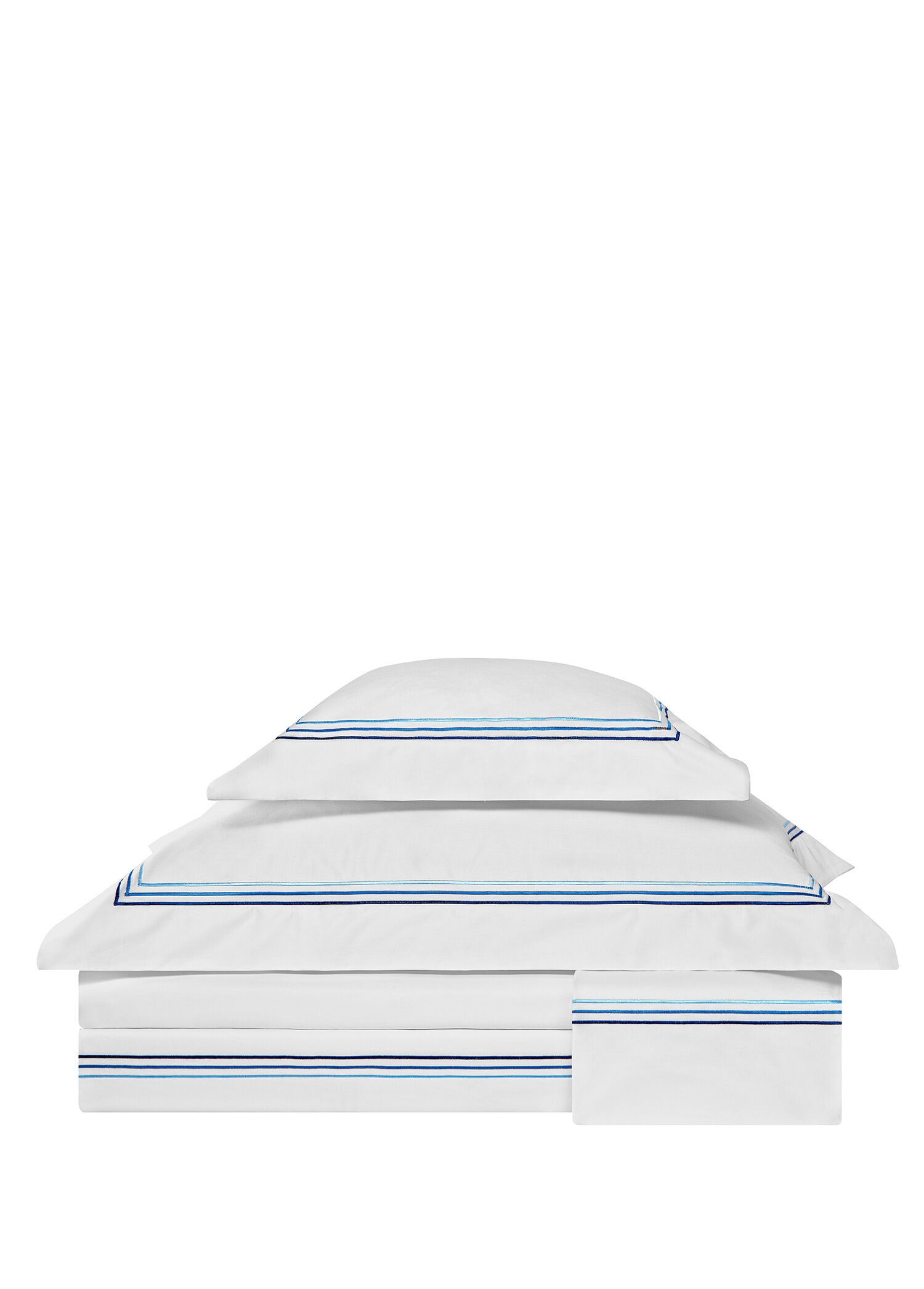 Trio Lacivert İşlemeli Saten Super King Size Nevresim Takımı 260 x 240 cm
