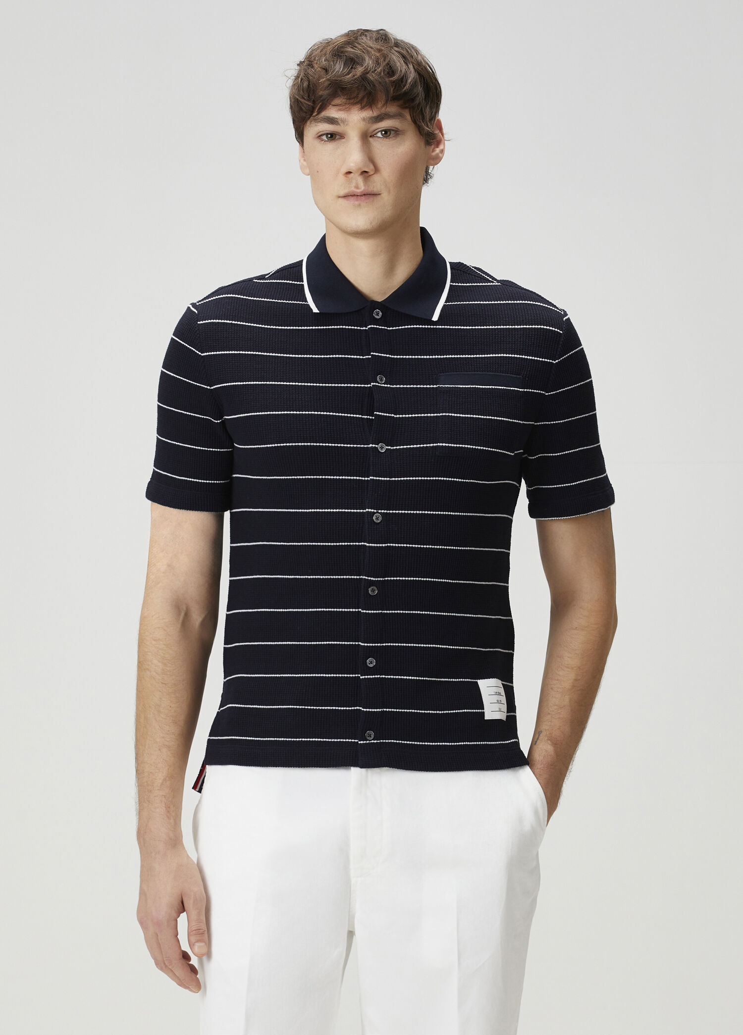 Lacivert Çizgili Polo T-shirt